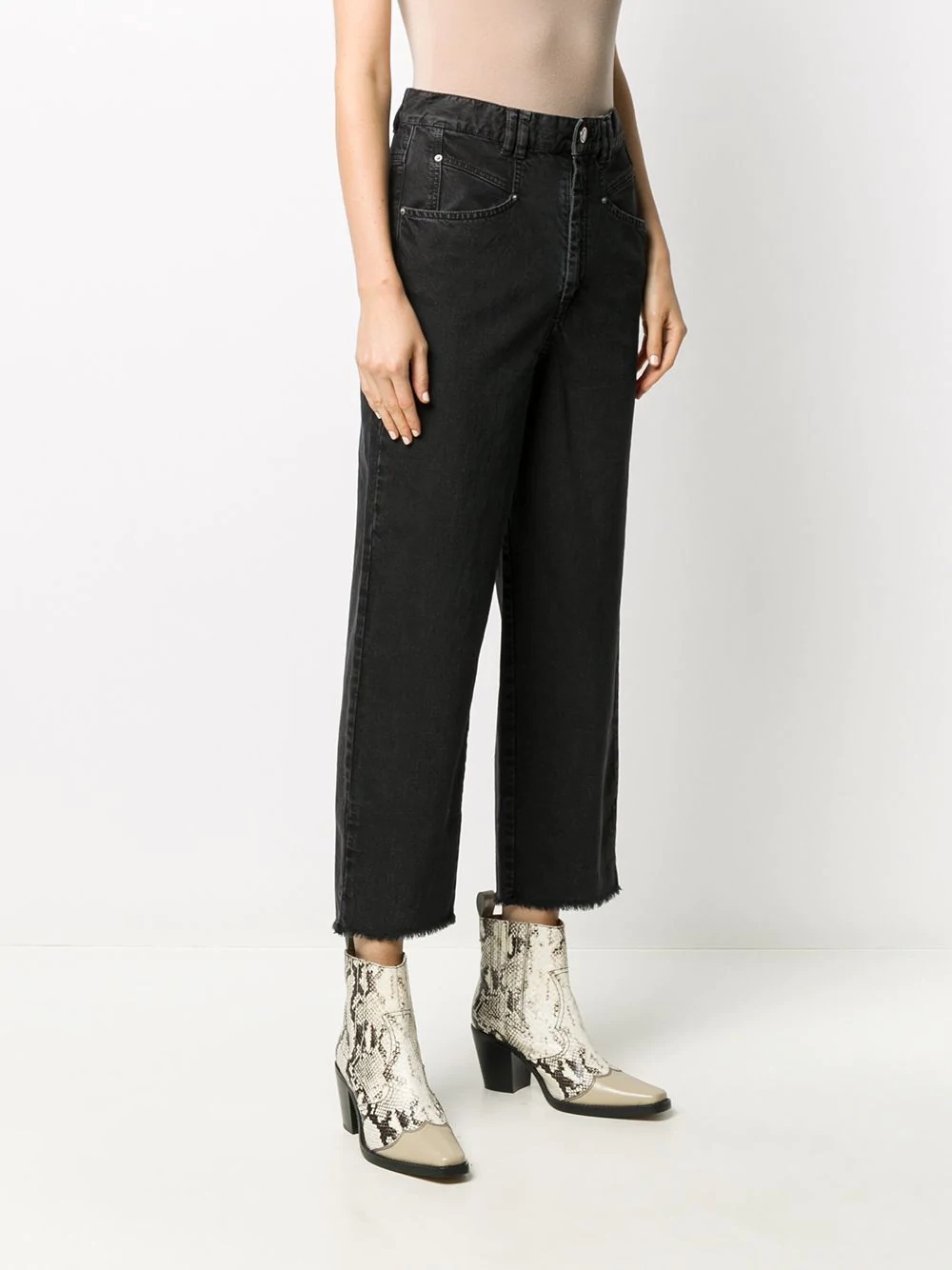 high rise cropped jeans - 3