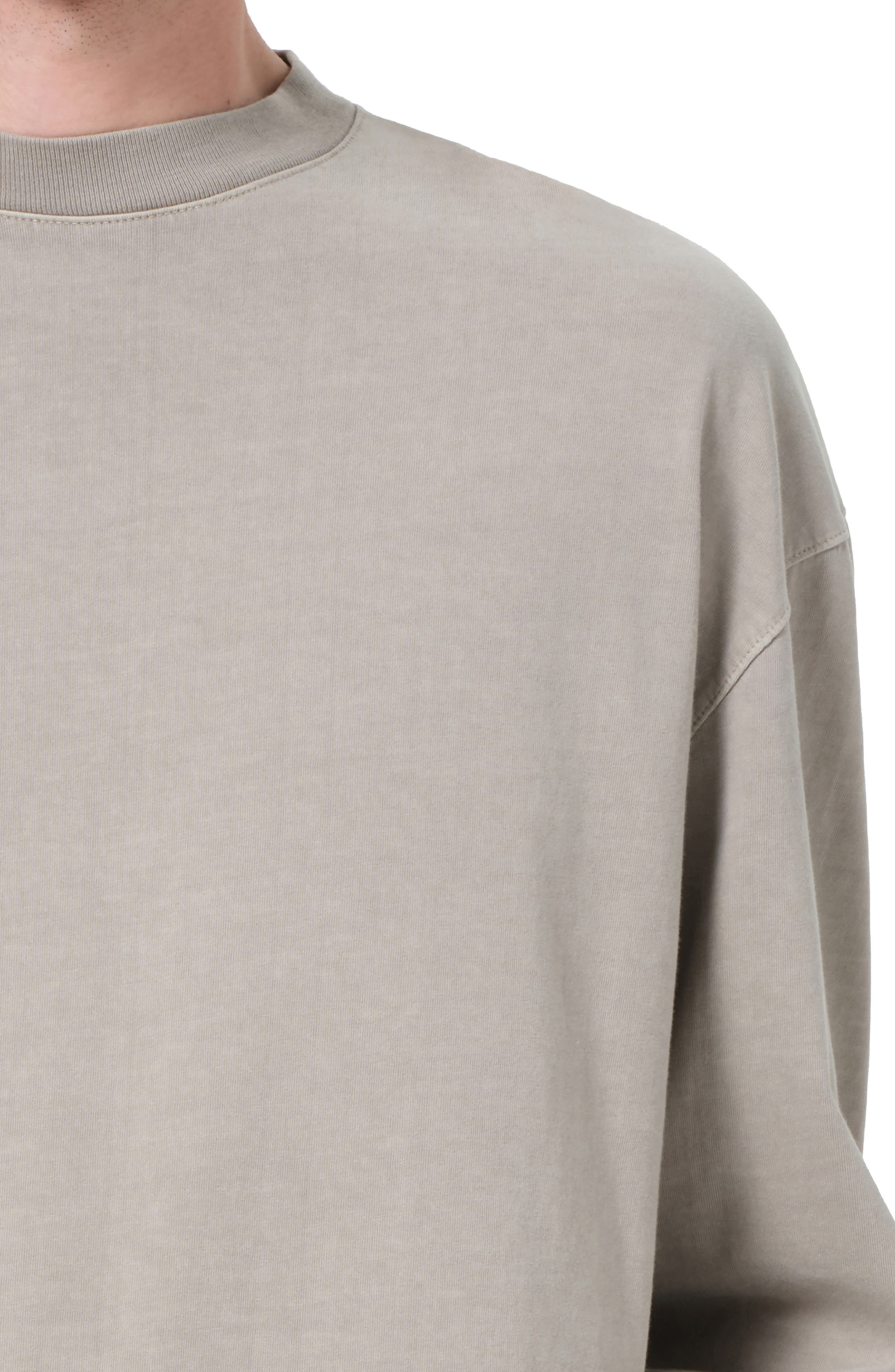 AGOLDE Asha Long Sleeve Cotton T-Shirt in Wicker Medium Dark Grey at Nordstrom - 4