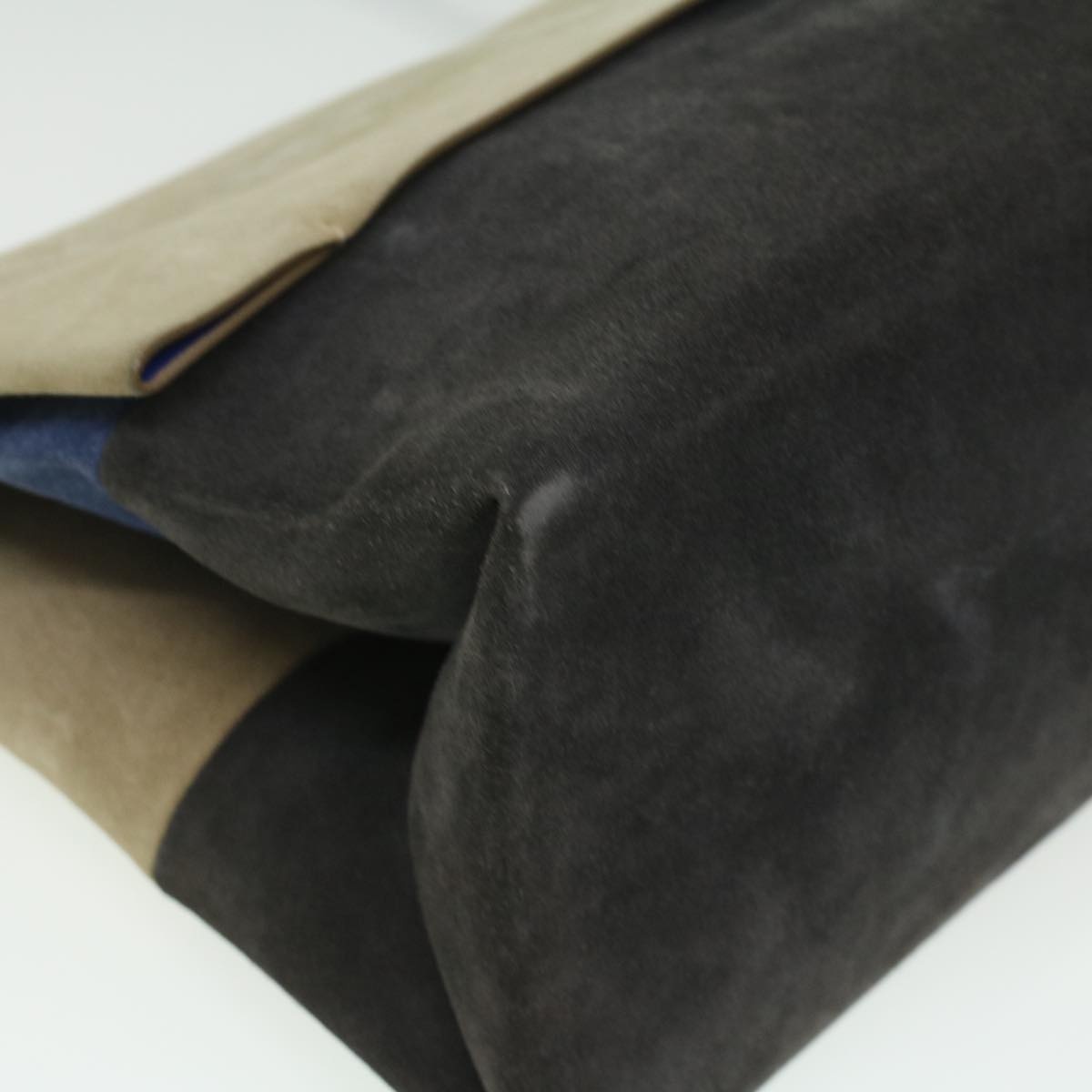 CELINE Shoulder Bag Suede Beige Blue Black - 15