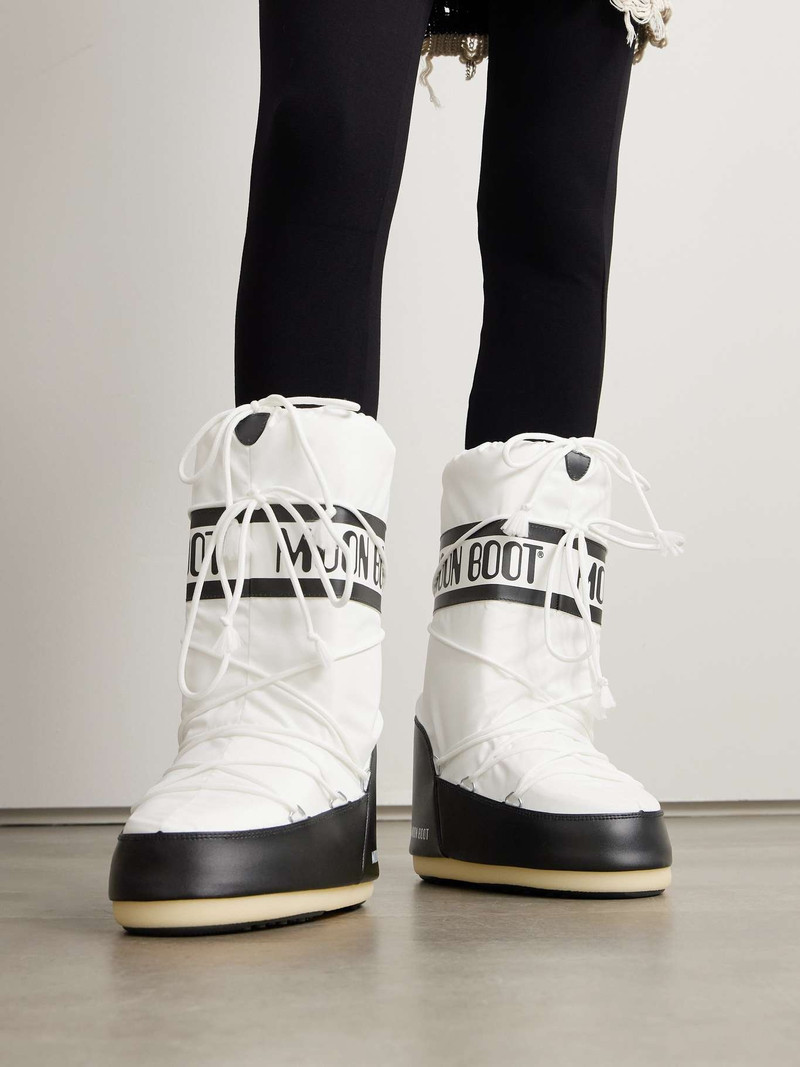 MOON BOOT Icon shell and faux leather snow boots White outlook