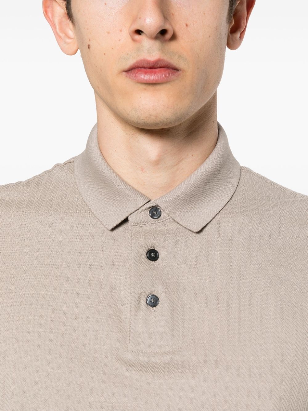 patterned-jacquard cotton polo shirt - 5