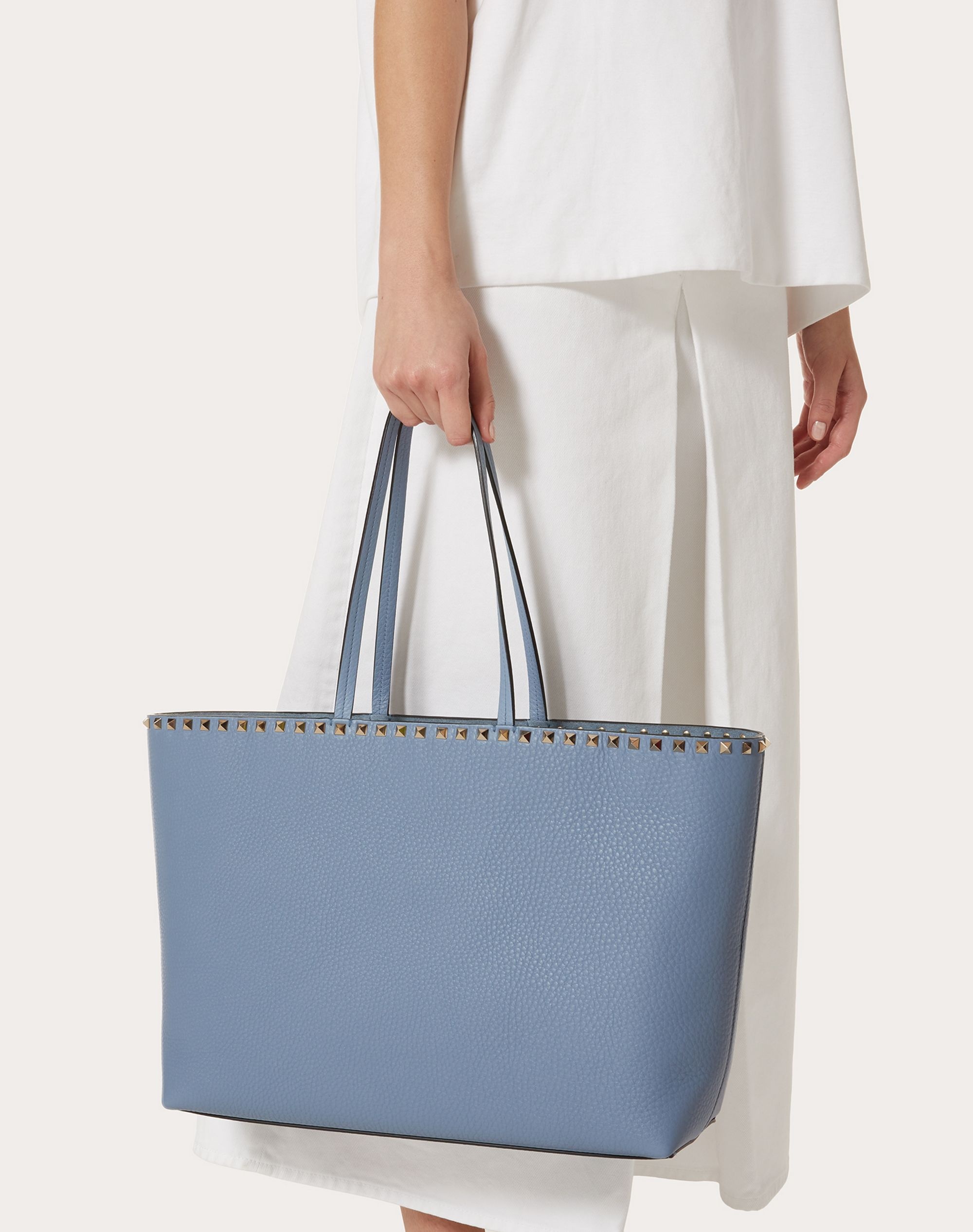 Rockstud Grainy Calfskin Tote Bag - 6