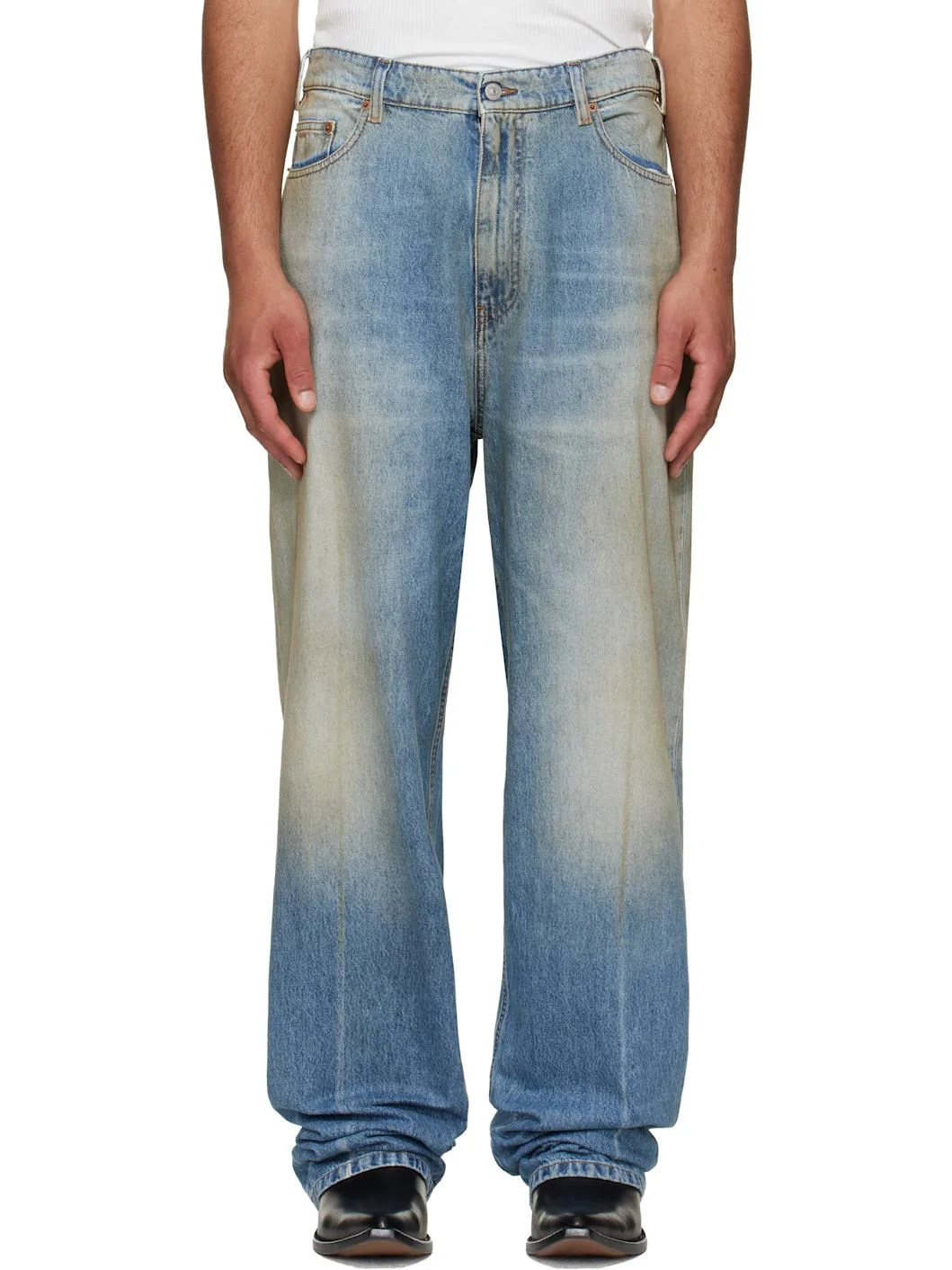 Blue Straight-Leg Jeans - 1