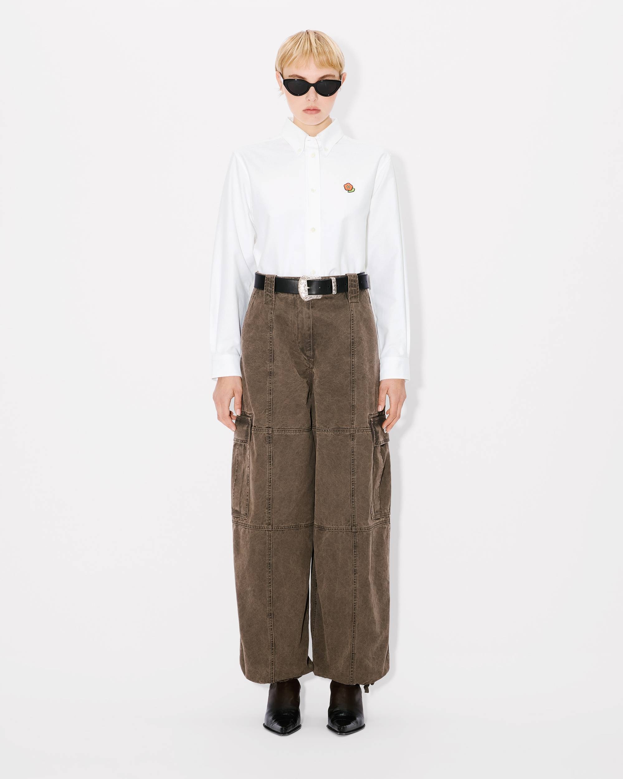 'KENZO Pop' embroidered fitted shirt in oxford cotton - 5