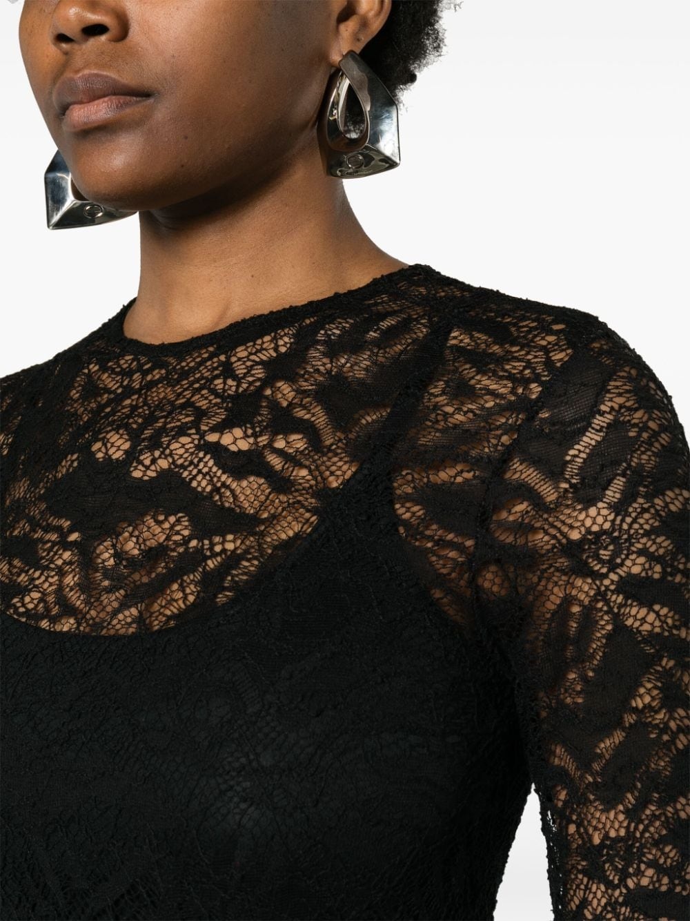 Amazzone floral-lace midi dress - 5