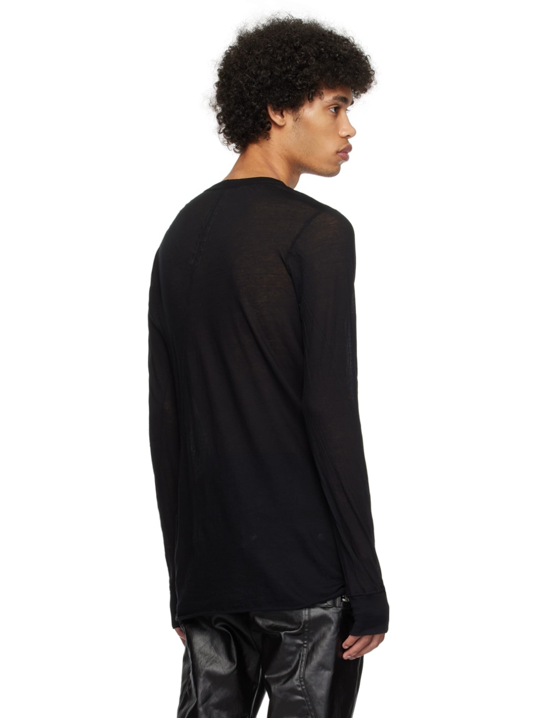 Black Basic Long Sleeve T-Shirt - 3