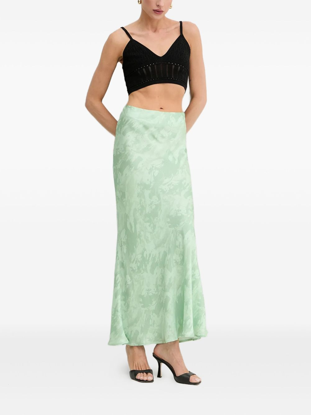 printed bias-cut midi skirt - 2
