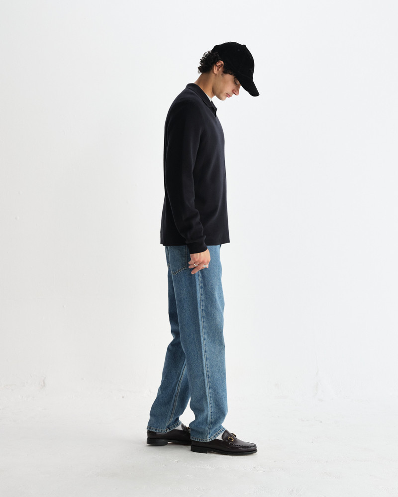 Carter - Black Open Collar Milano Knit Polo 6