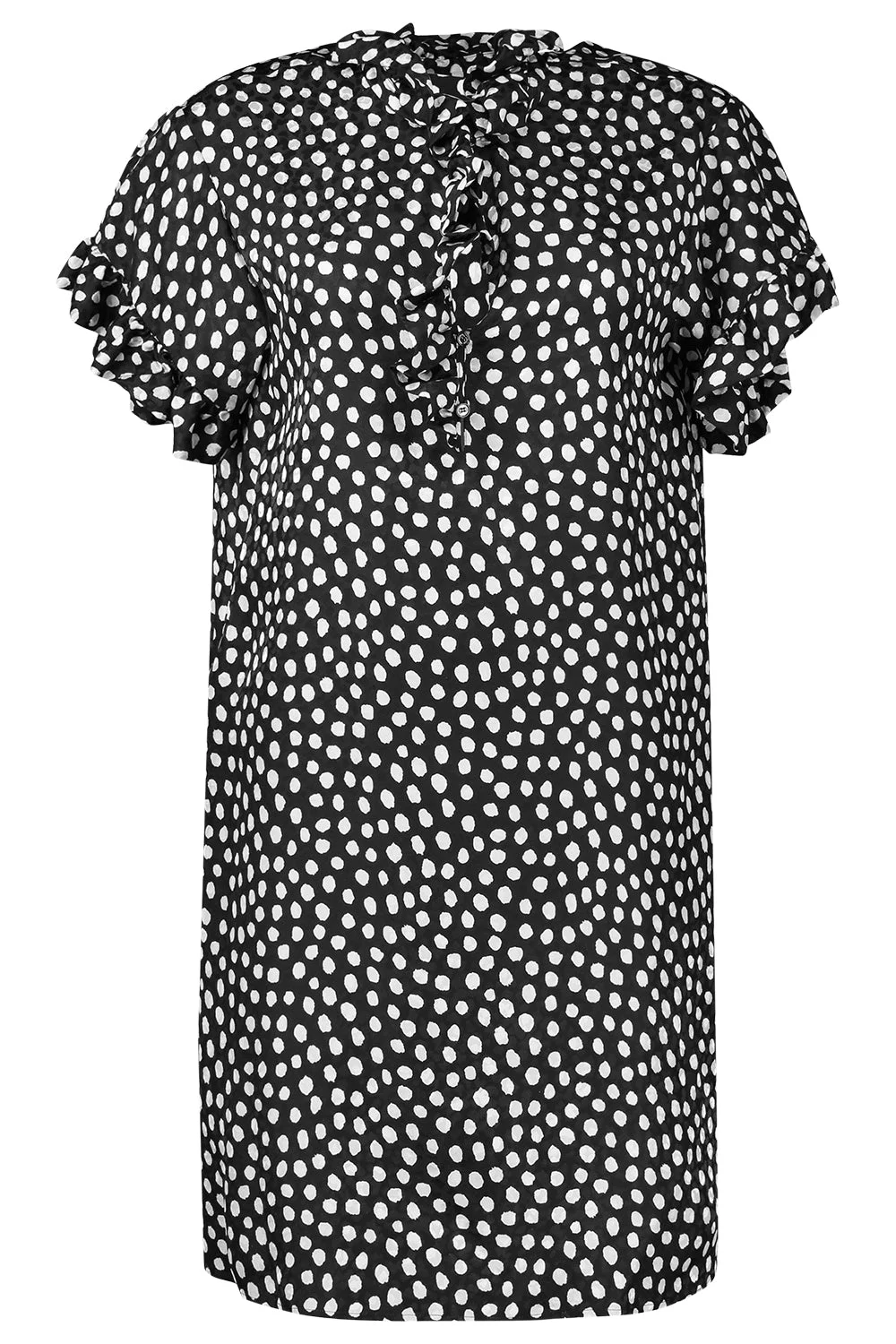 Silk Mini Ruffle Dress - 1