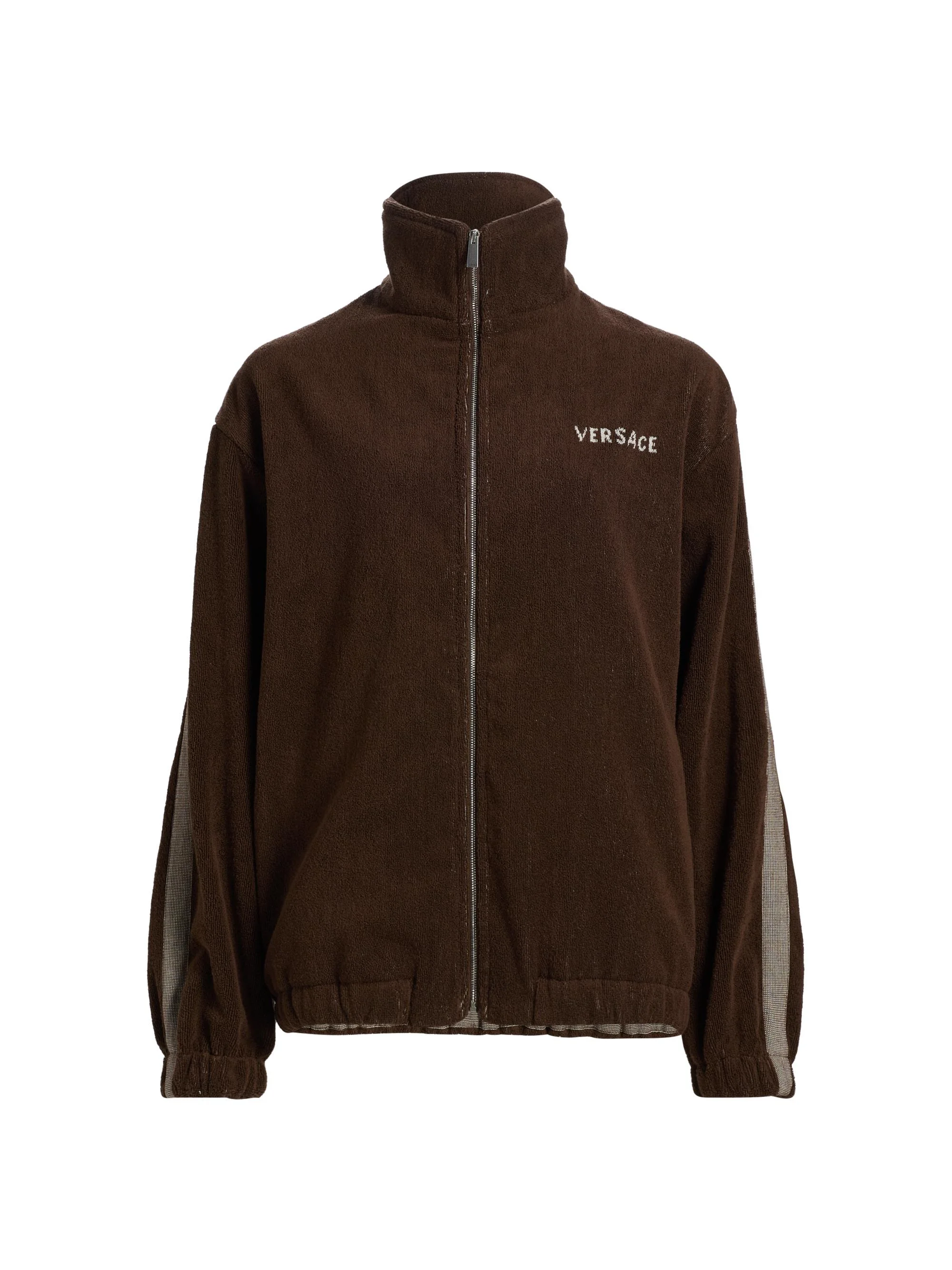 Women's Medusa Jacquard Terry Full-Zip Sweatshirt - Brown - 1