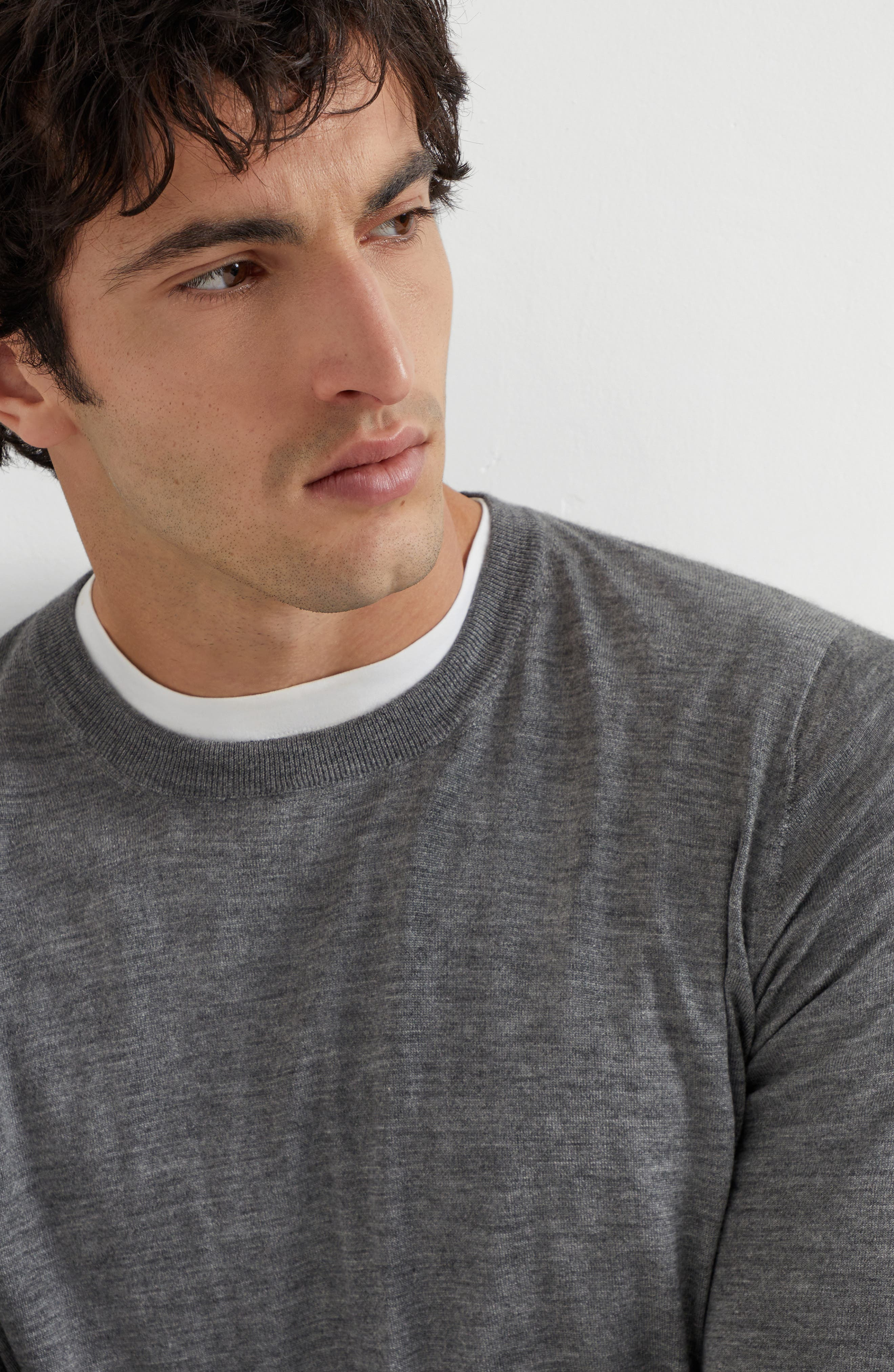 Brunello Cucinelli Lightweight sweater in Dark Grey at Nordstrom - 4