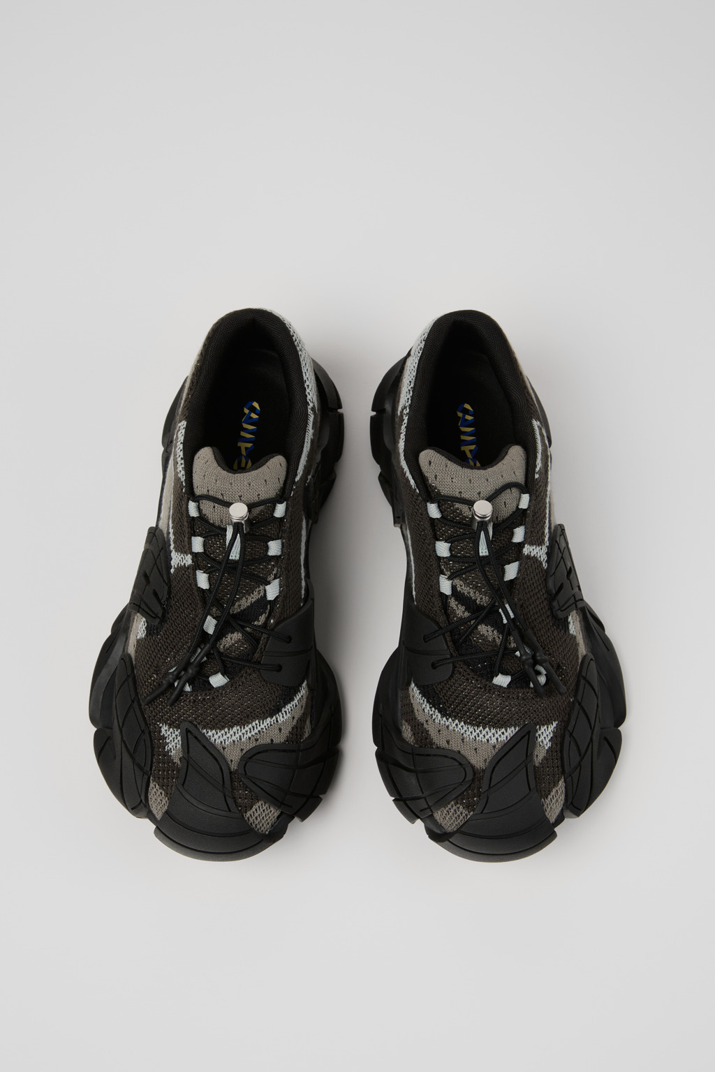 Black-Gray Textile Sneakers - 4