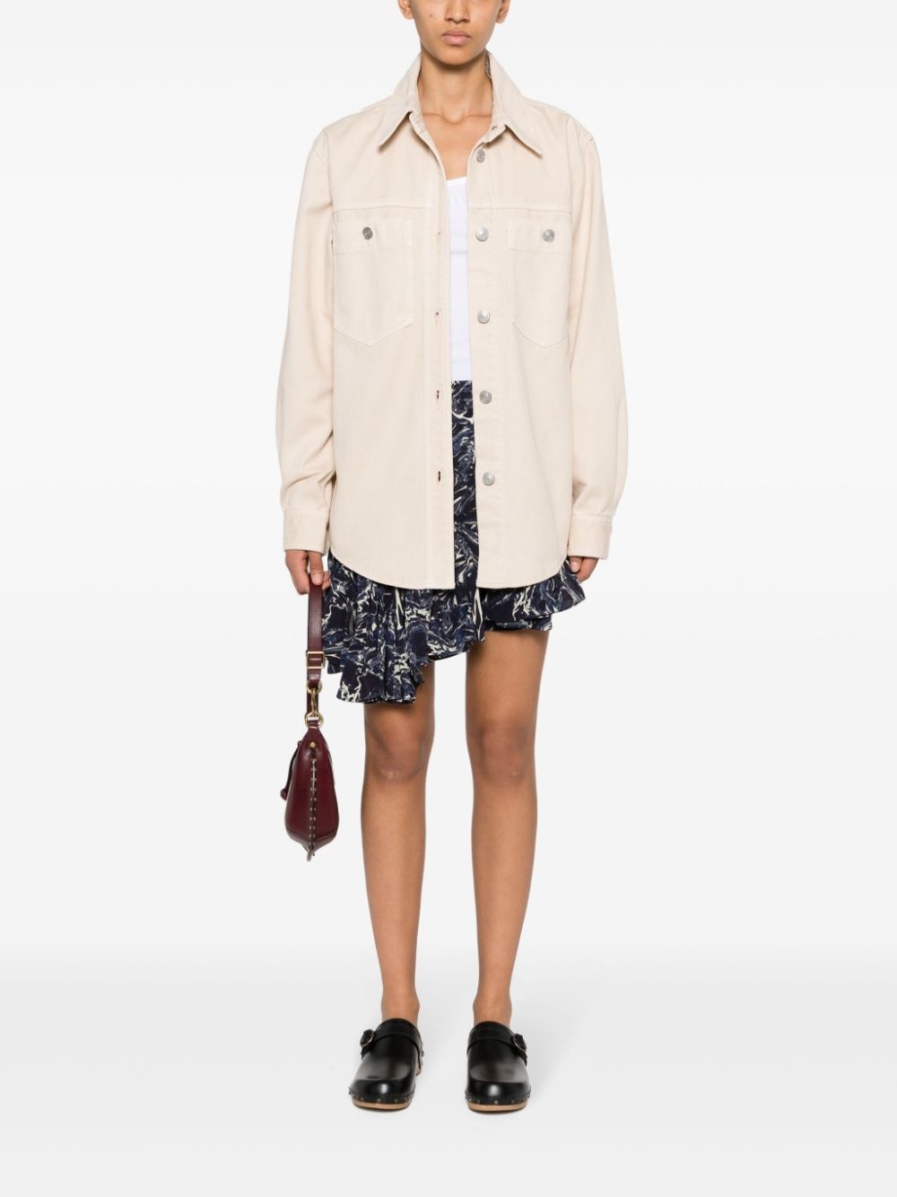patch pockets buttoned shirt-jacket - 2