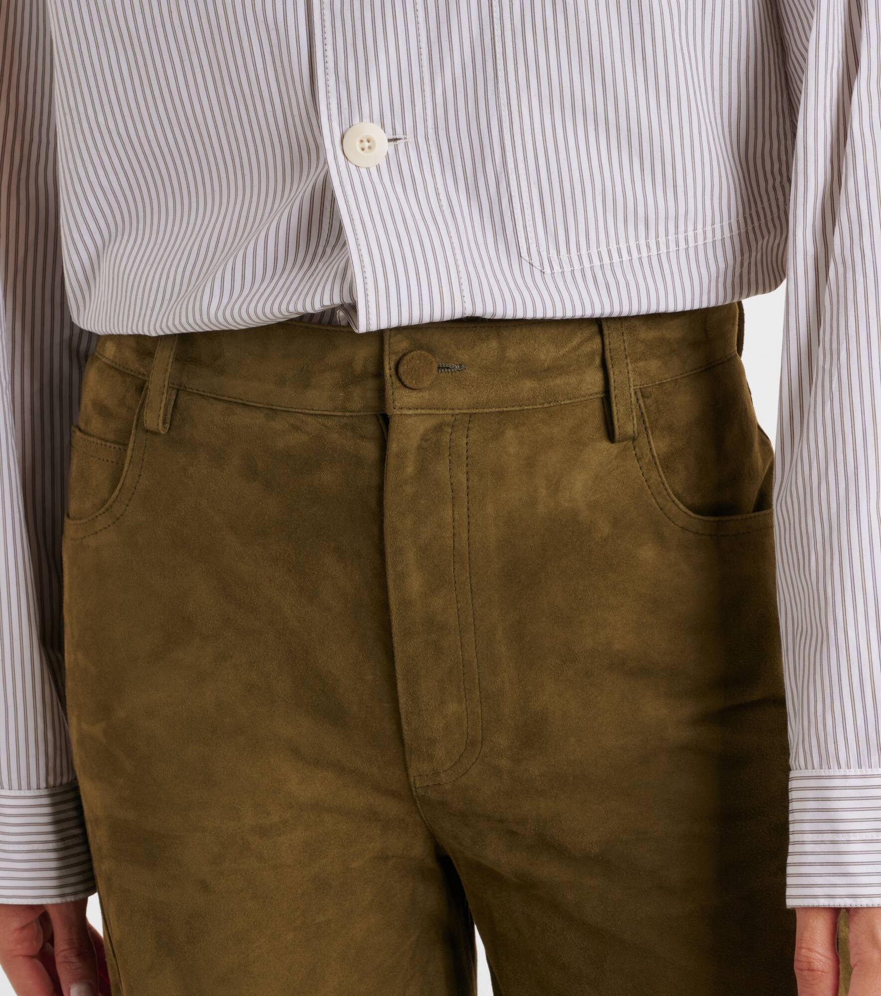 Suede wide-leg pants - 4