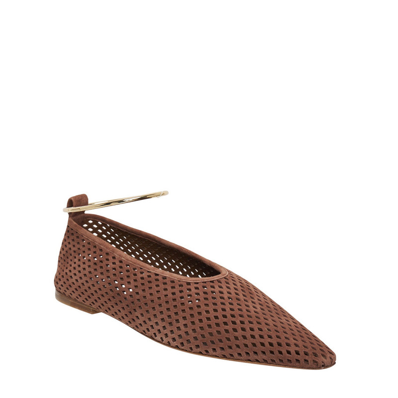 Jil Sander Laser Cut Suede Ballet Flats outlook