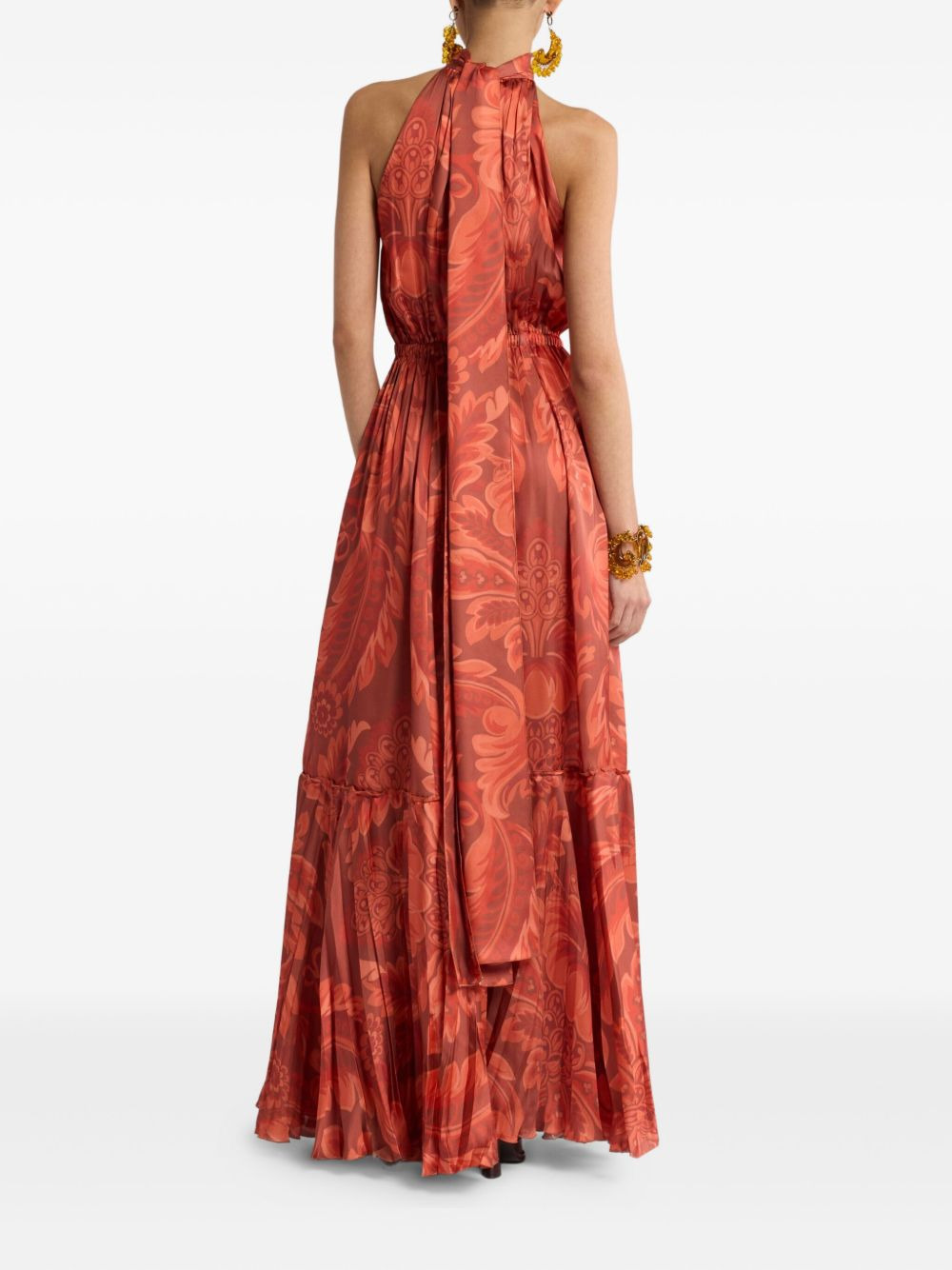 floral-print pleated maxi dress - 3