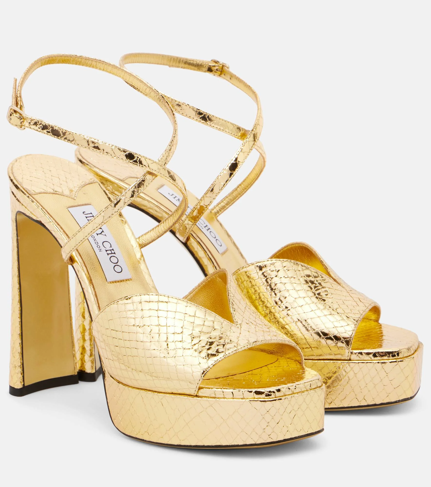 Karli 125 metallic leather platform sandals - 1