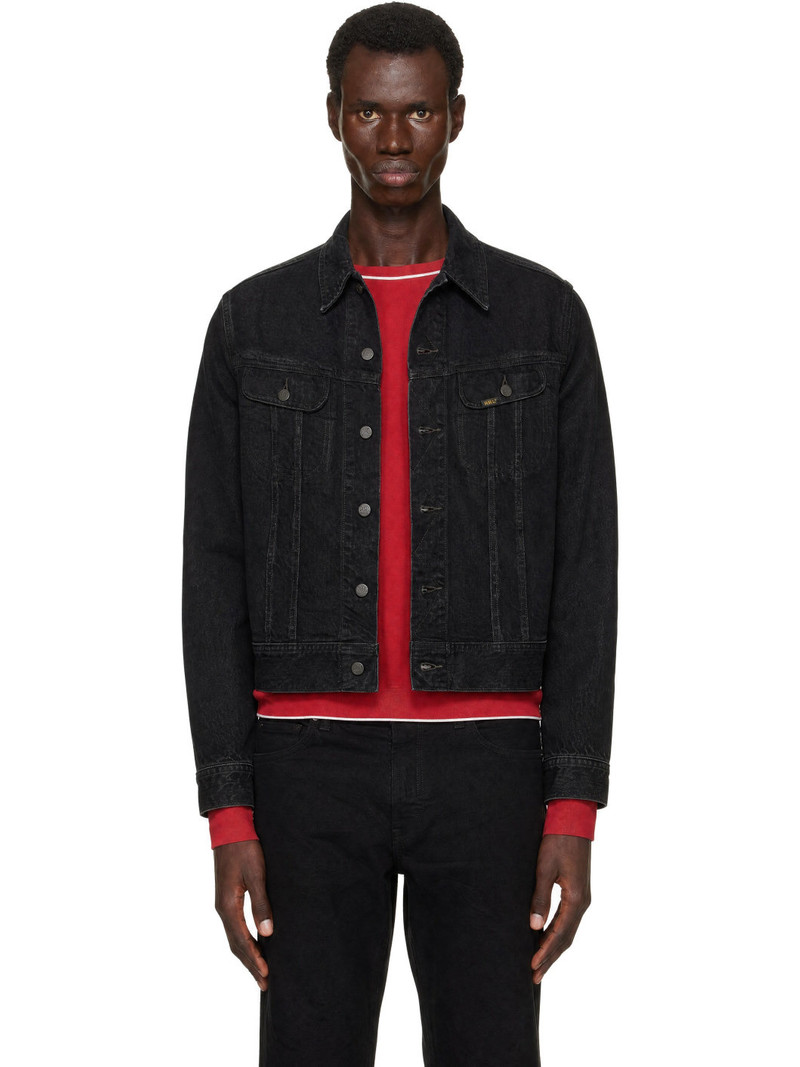 Black Worn-In Denim Trucker Jacket 1