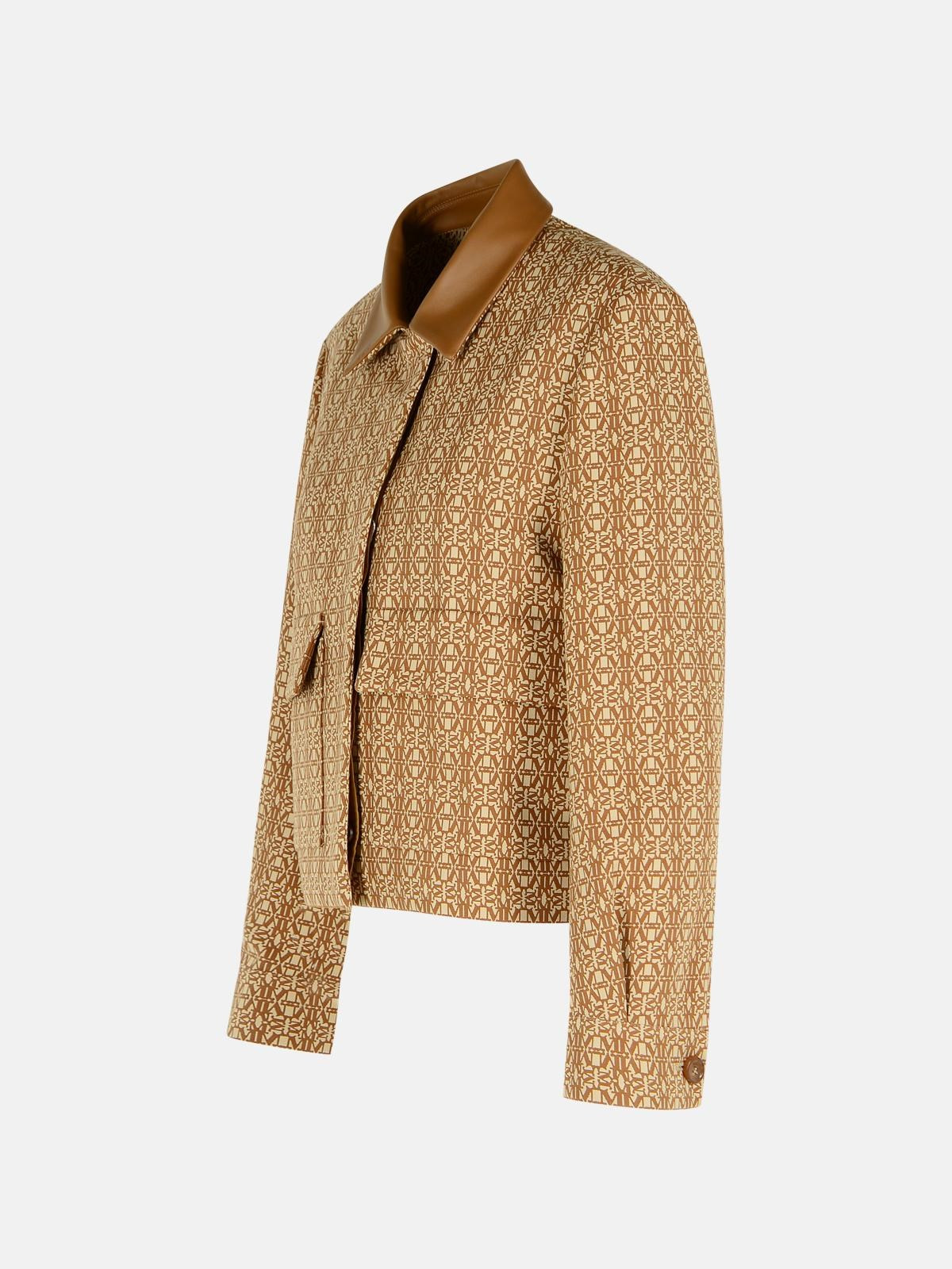 'VIBORG' CAMEL COTTON JACQUARD JACKET - 2