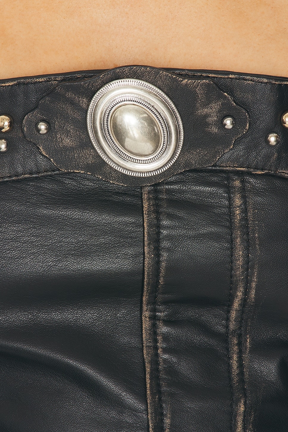 Studded Leather Strapless Top - 5