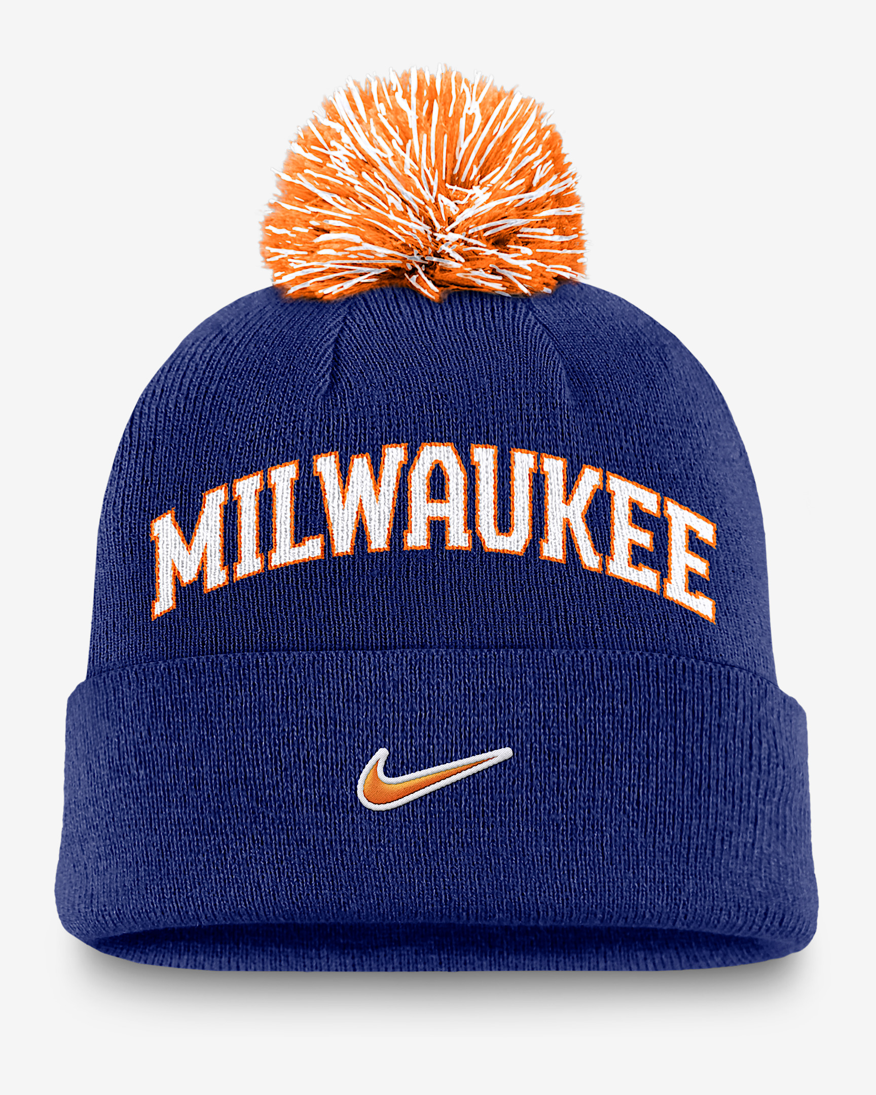 Milwaukee Brewers Peak Men's Nike MLB Cuffed Pom Beanie - 2