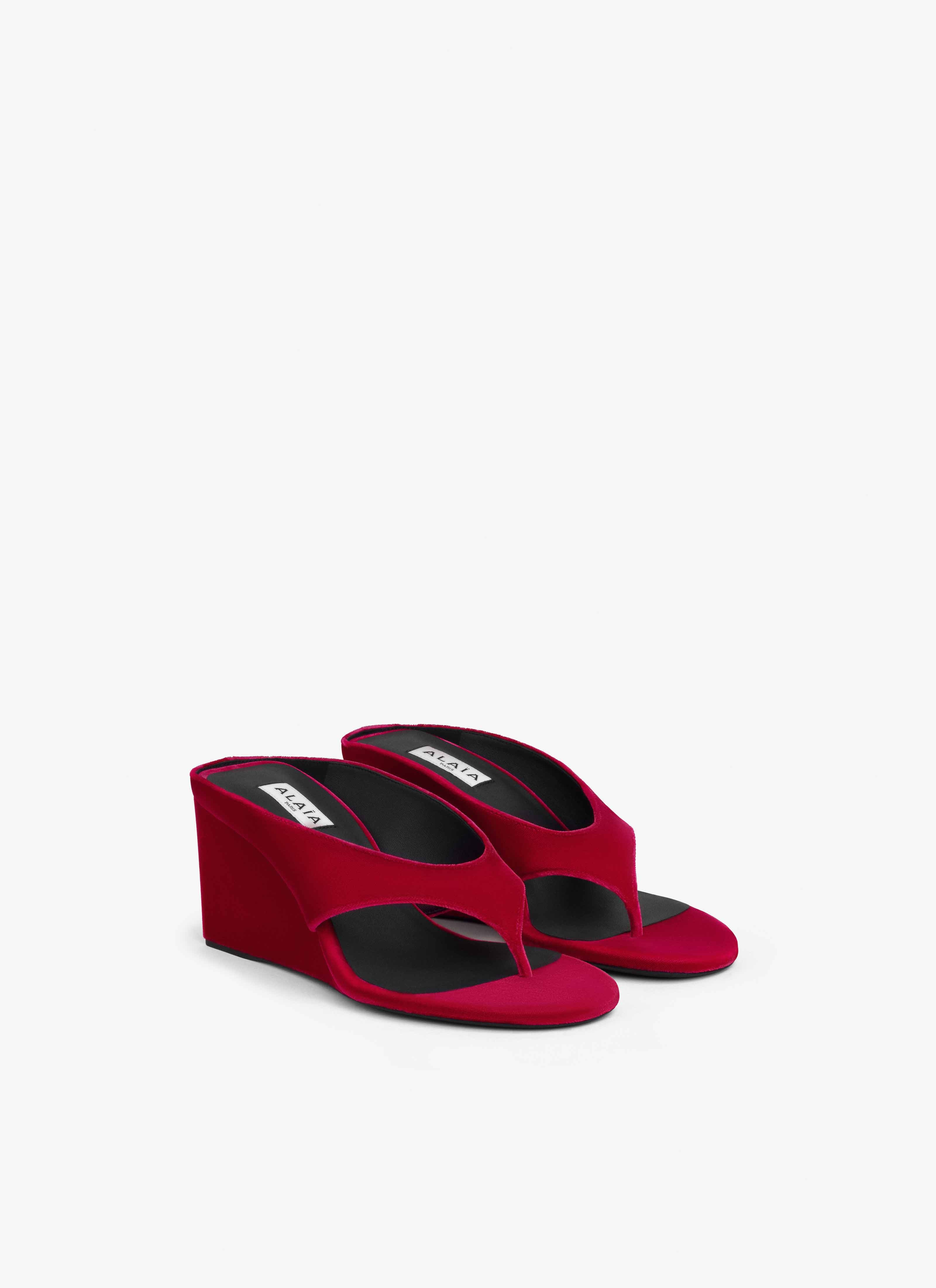 CUBE THONG MULES IN VELVET - 3