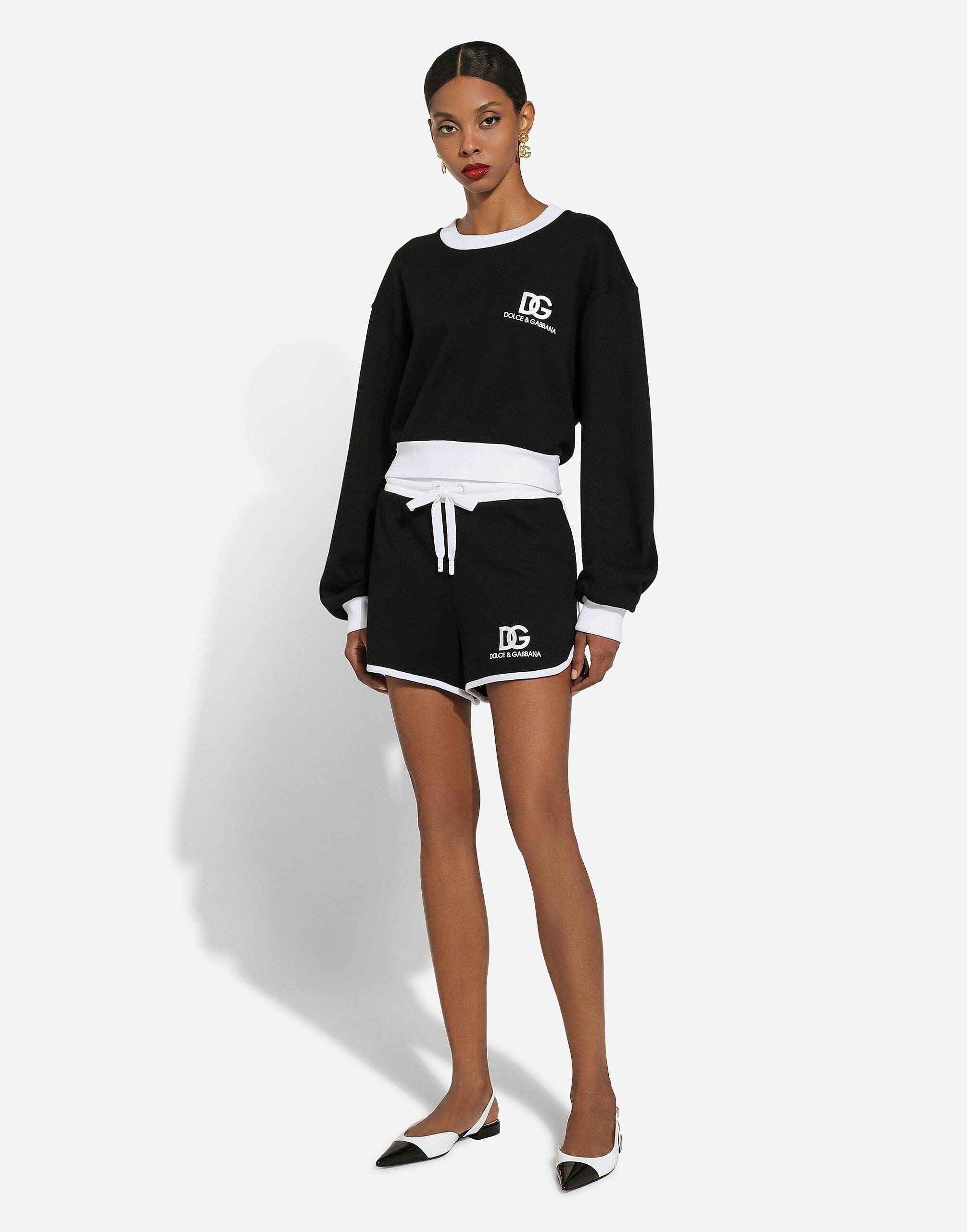 Jersey shorts with DG logo embroidery - 2