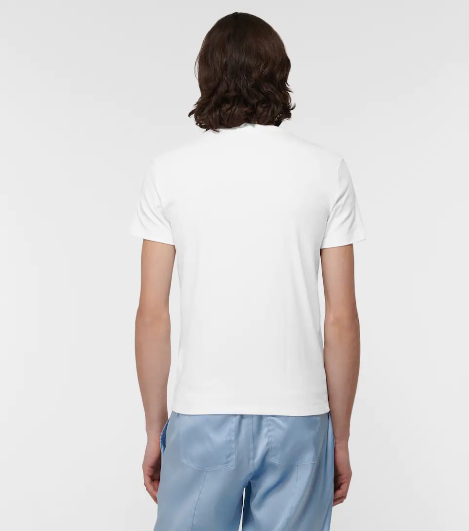 Stretch-cotton V-neck T-shirt - 4