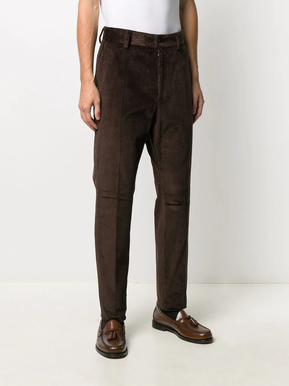 cord straight-leg trousers - 3