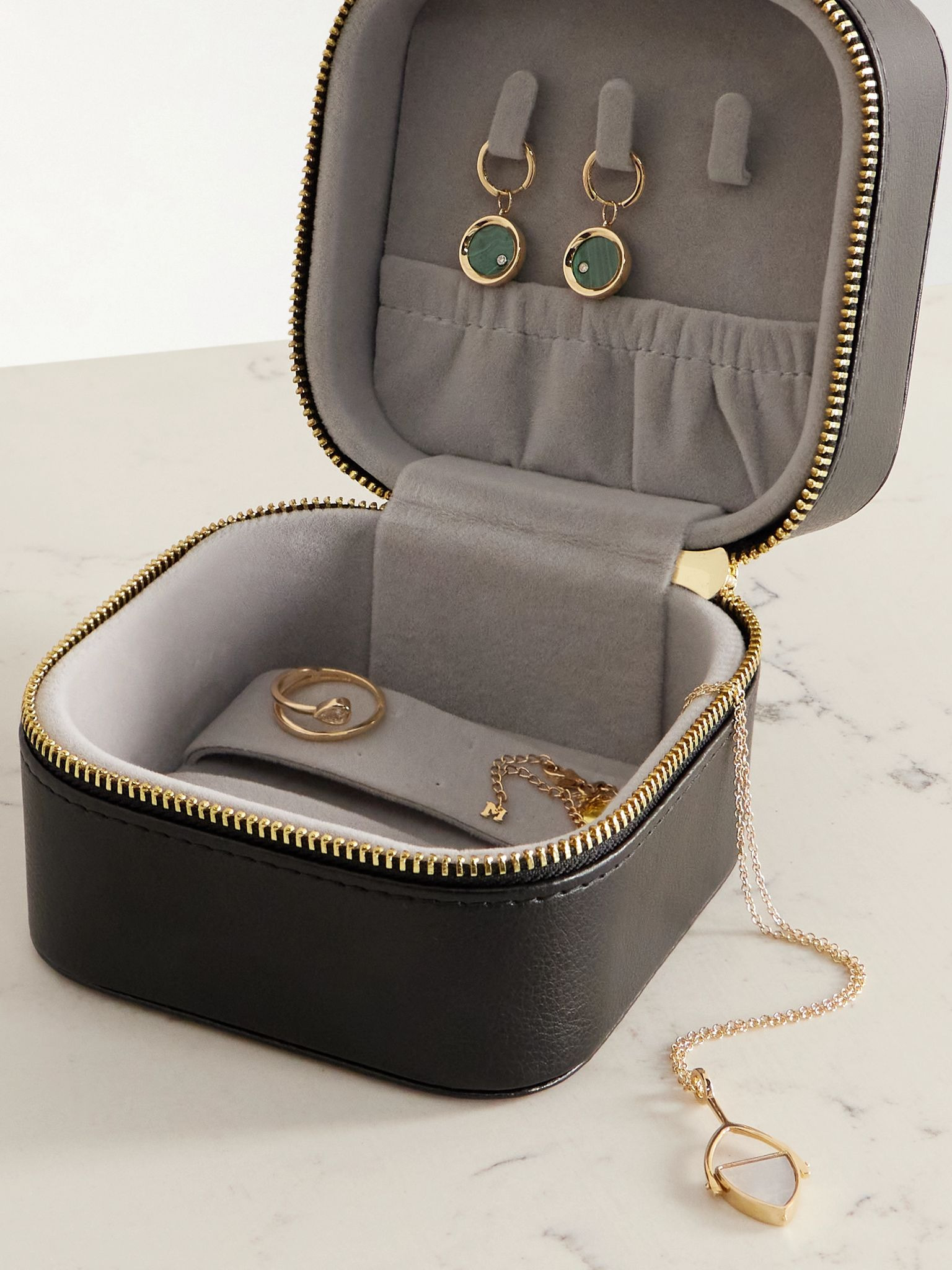 Vegan leather jewelry case Black - 2