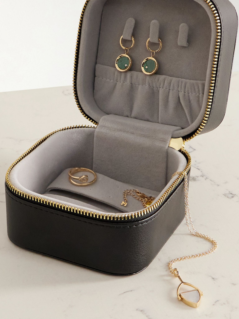 MATEO Vegan leather jewelry case Black outlook