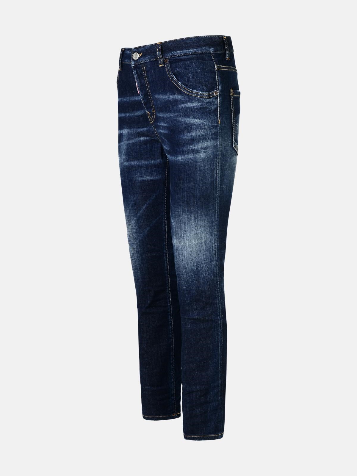 'COOL GIRL' BLUE COTTON BLEND JEANS - 2