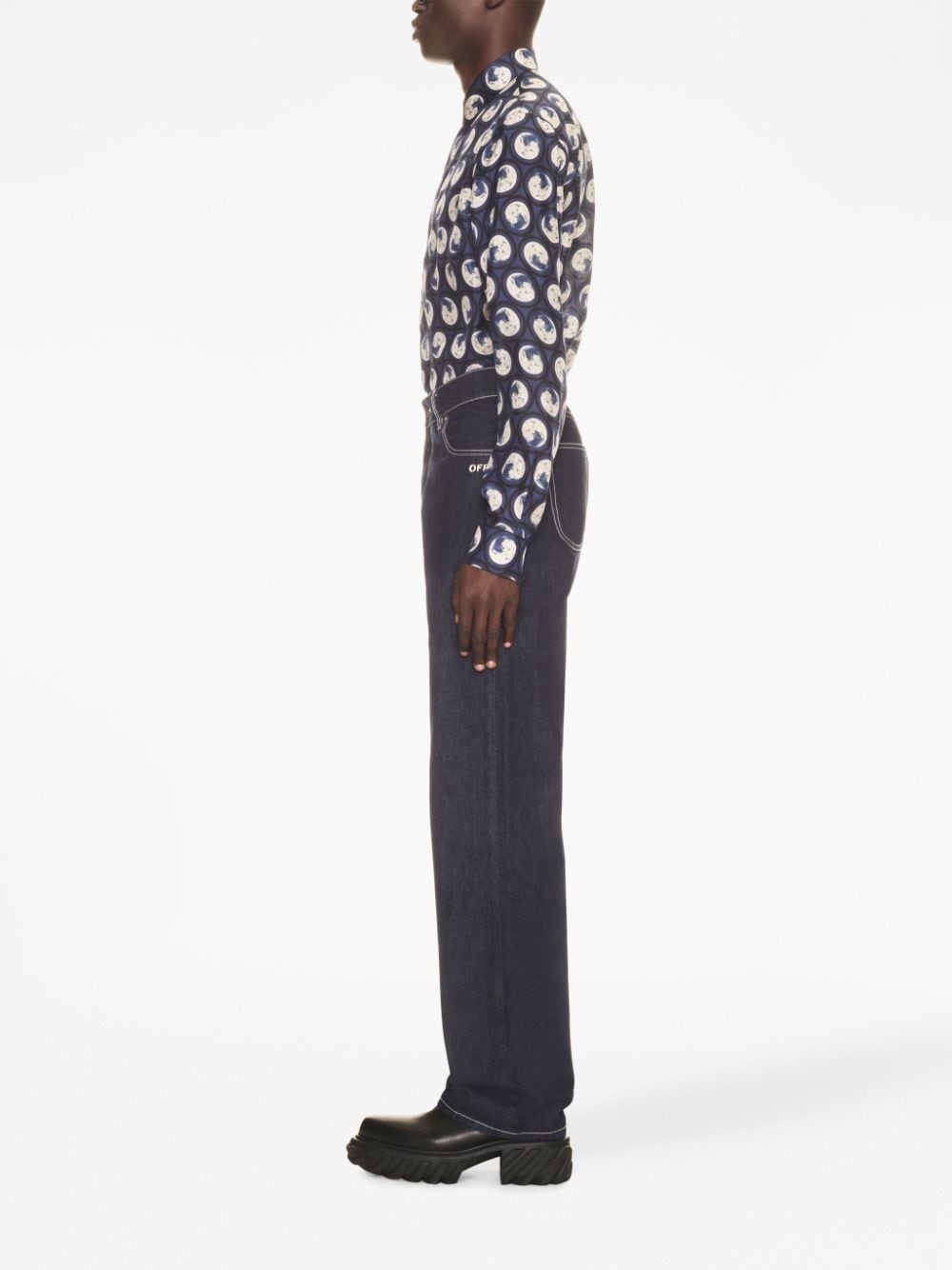 embroidered-logo jeans - 3