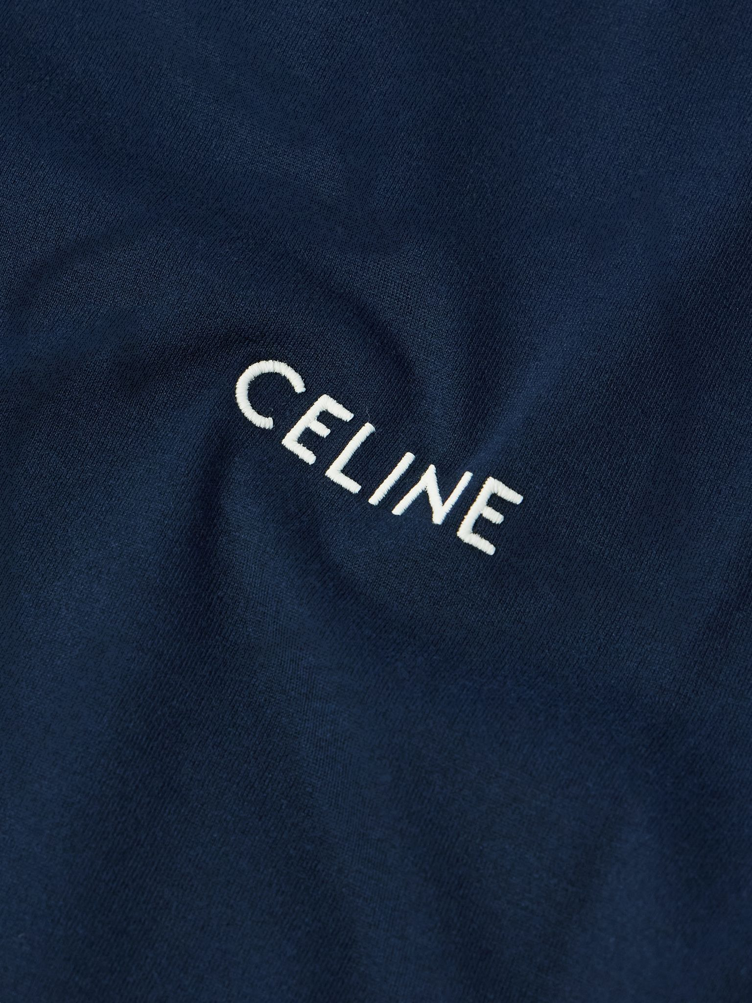 Logo-Embroidered Cotton-Jersey T-Shirt Navy - 4
