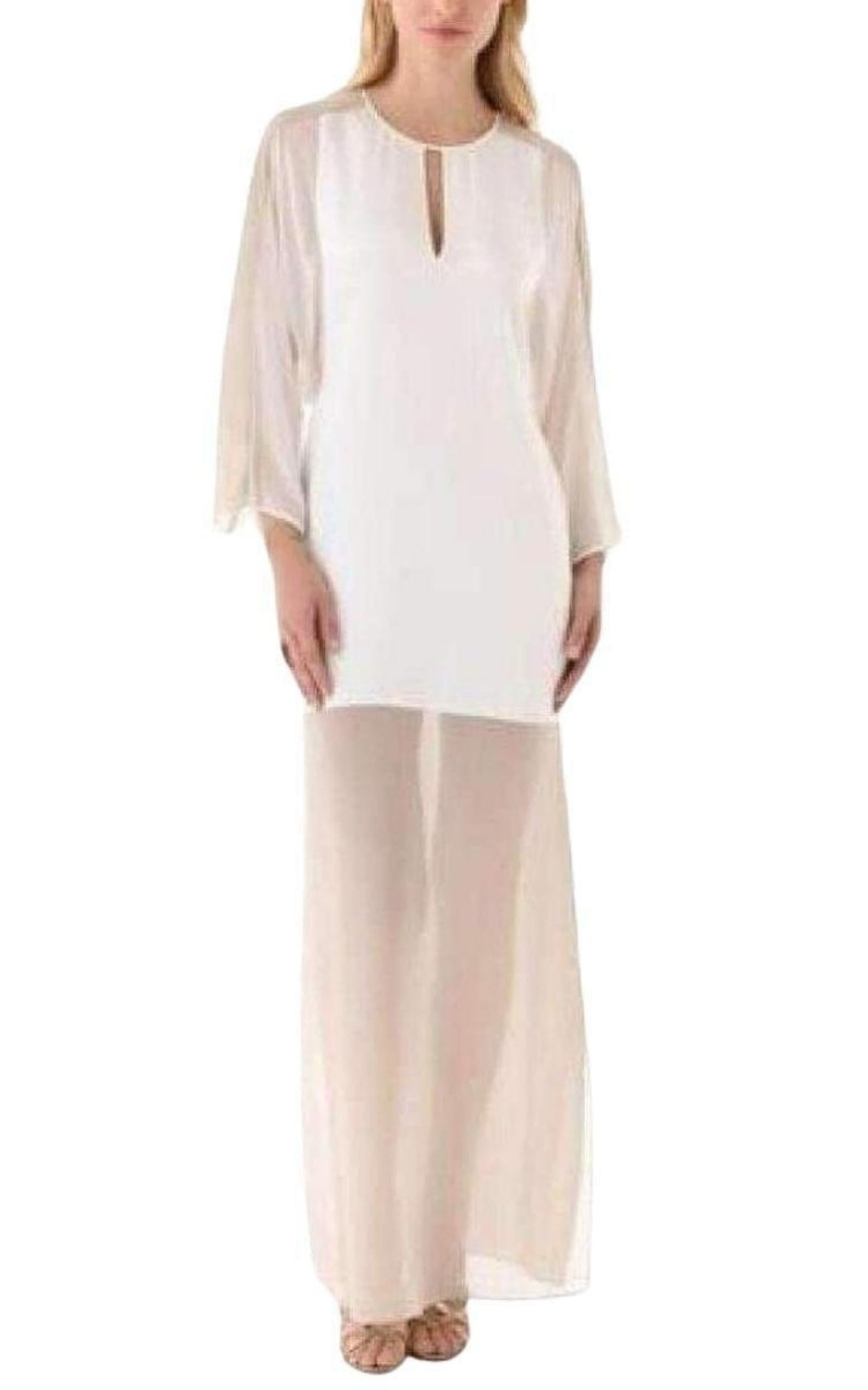 BCBGMAXAZRIA - Sheer Chiffon Panels Silk Dress - 1