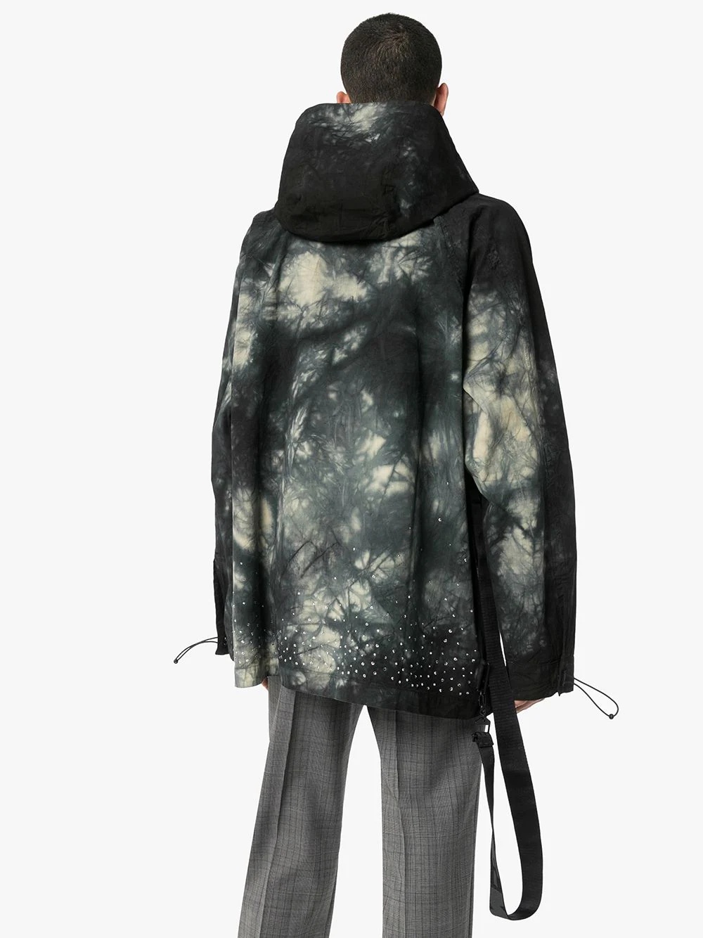 tie-dyed crystal-embellished hooded jacket - 4