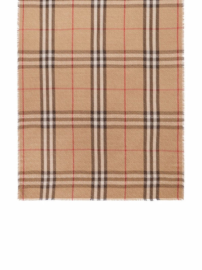 Burberry monogram pattern check scarf outlook