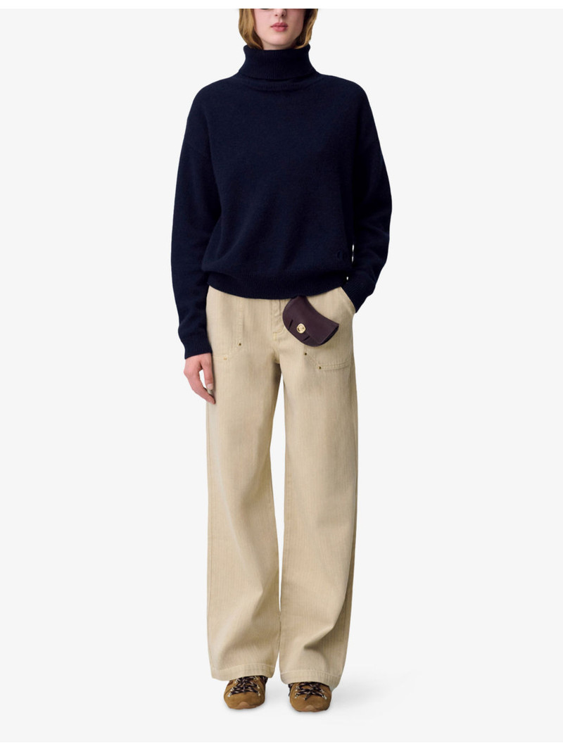 Claudie Pierlot Madison brand-embroidered cashmere jumper outlook