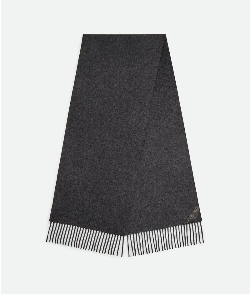 Cashmere Scarf With Leather Patch 1