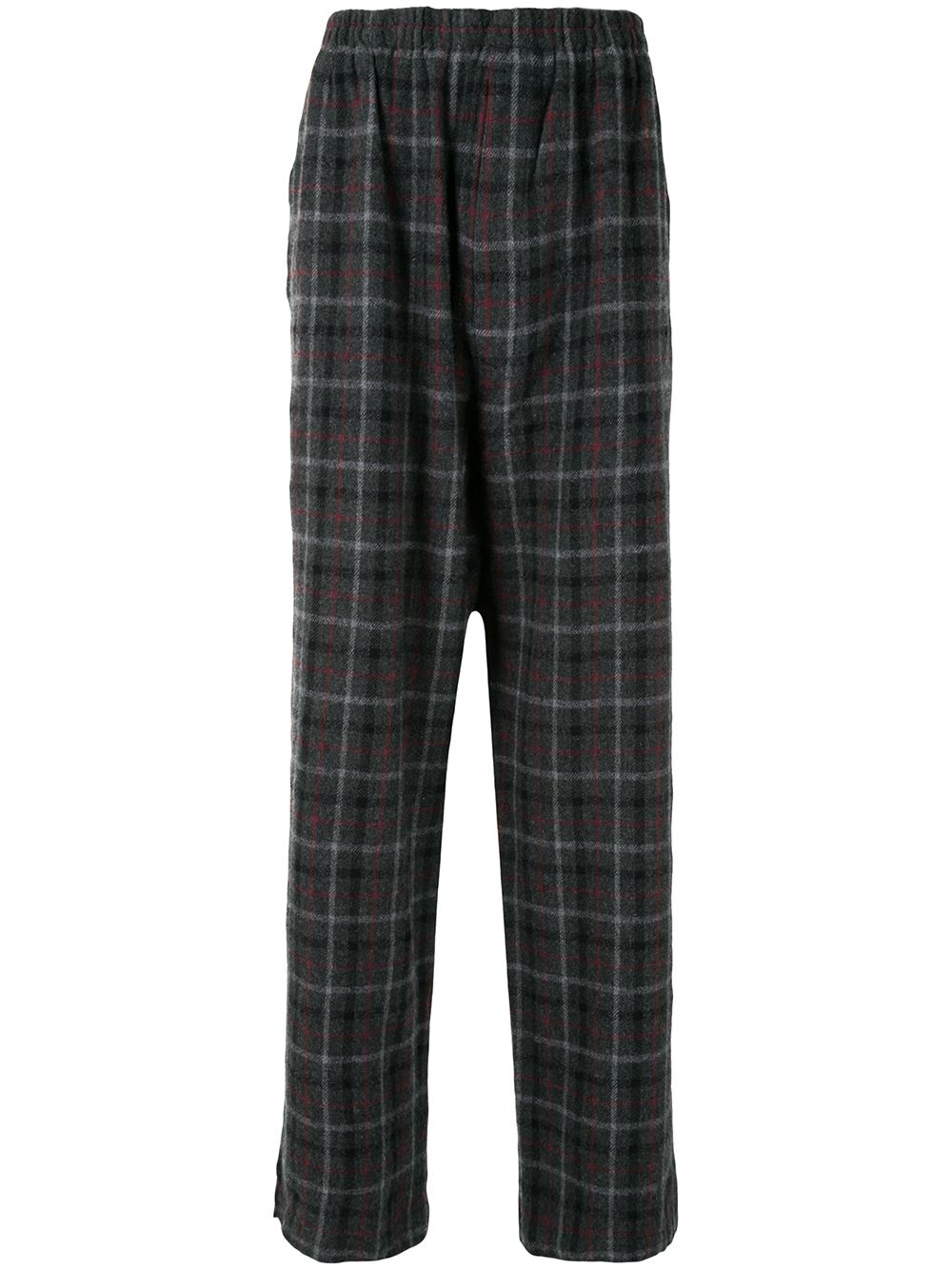 plaid wide-leg trousers - 1