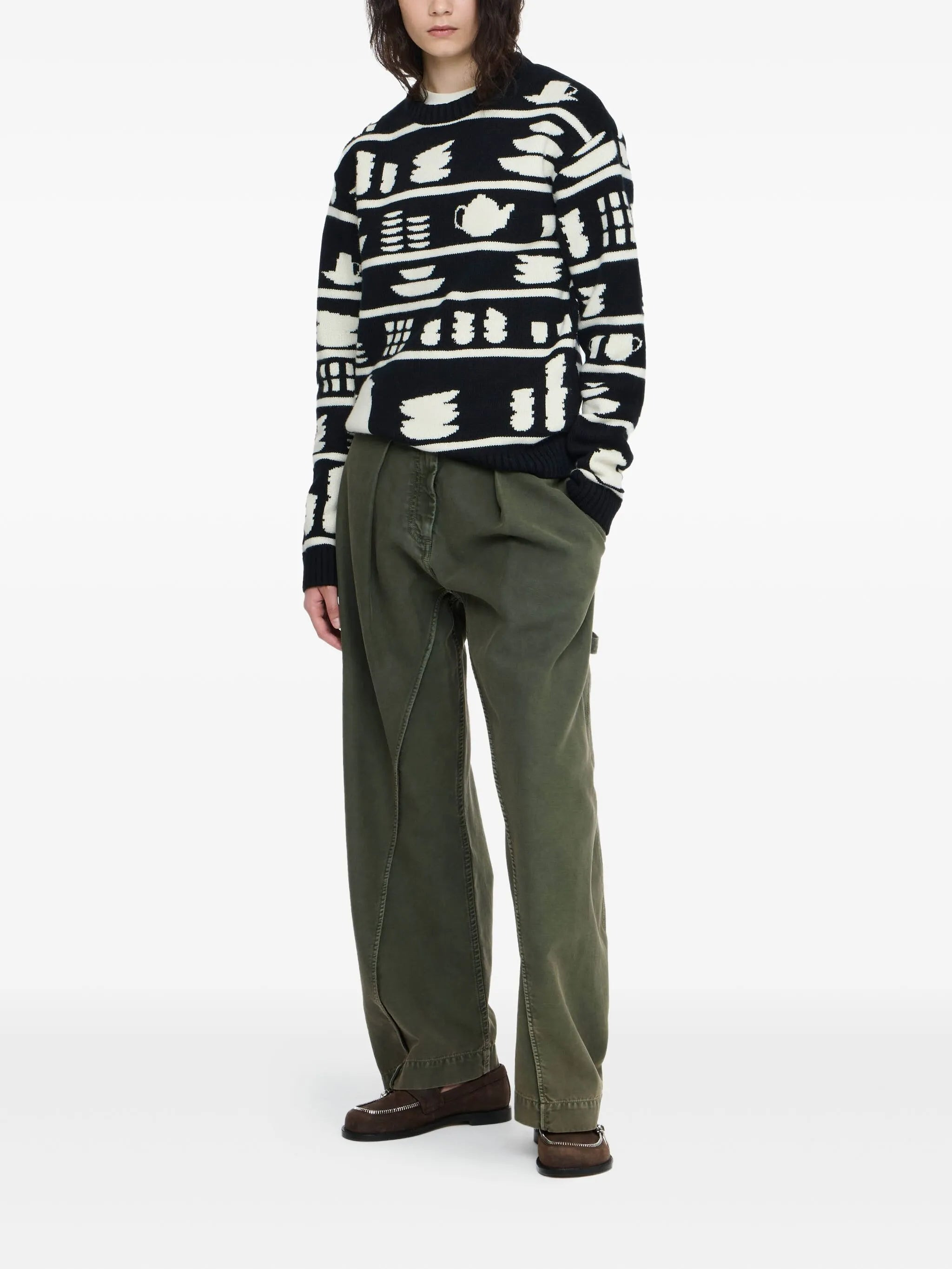 Jw Anderson Tableware-pattern Crew-neck Sweater - 2