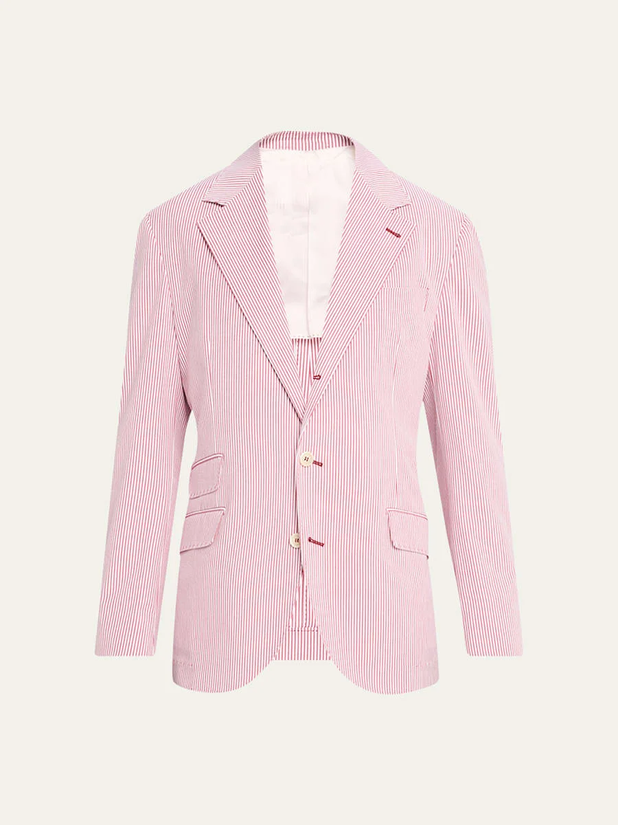 Men's Cotton-Blend Single-Breasted Jacket - 1