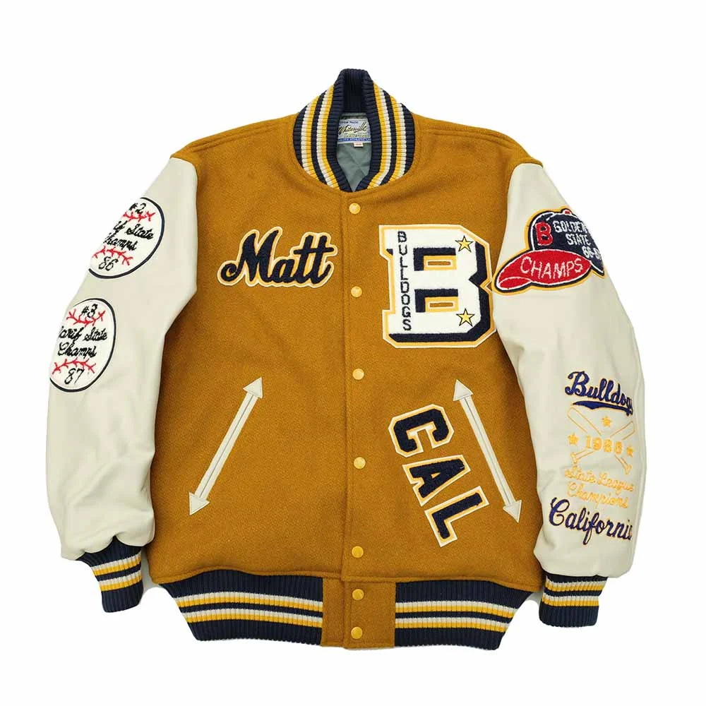 30oz. WOOL MELTON AWARD JACKET - BULLDOGS - WV15385 - 1