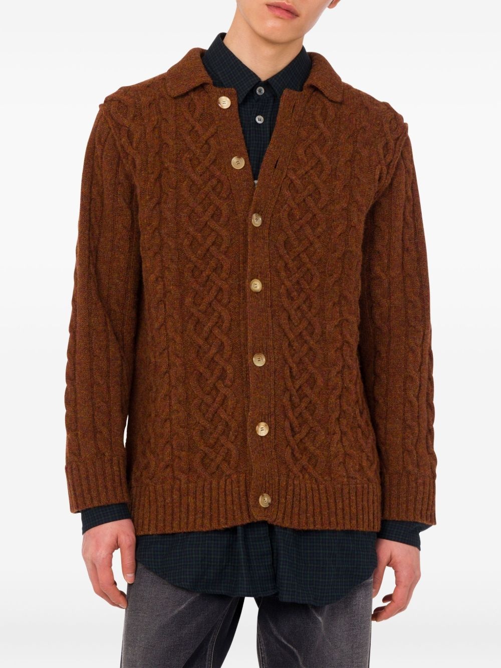 cable-knit cardigan - 3