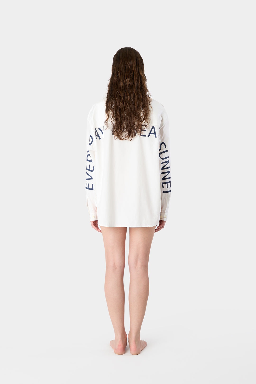'EVERYDAY I WEAR SUNNEI' OVERSHIRT / white - 4