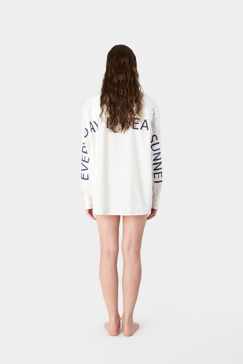 'EVERYDAY I WEAR SUNNEI' OVERSHIRT / white 4