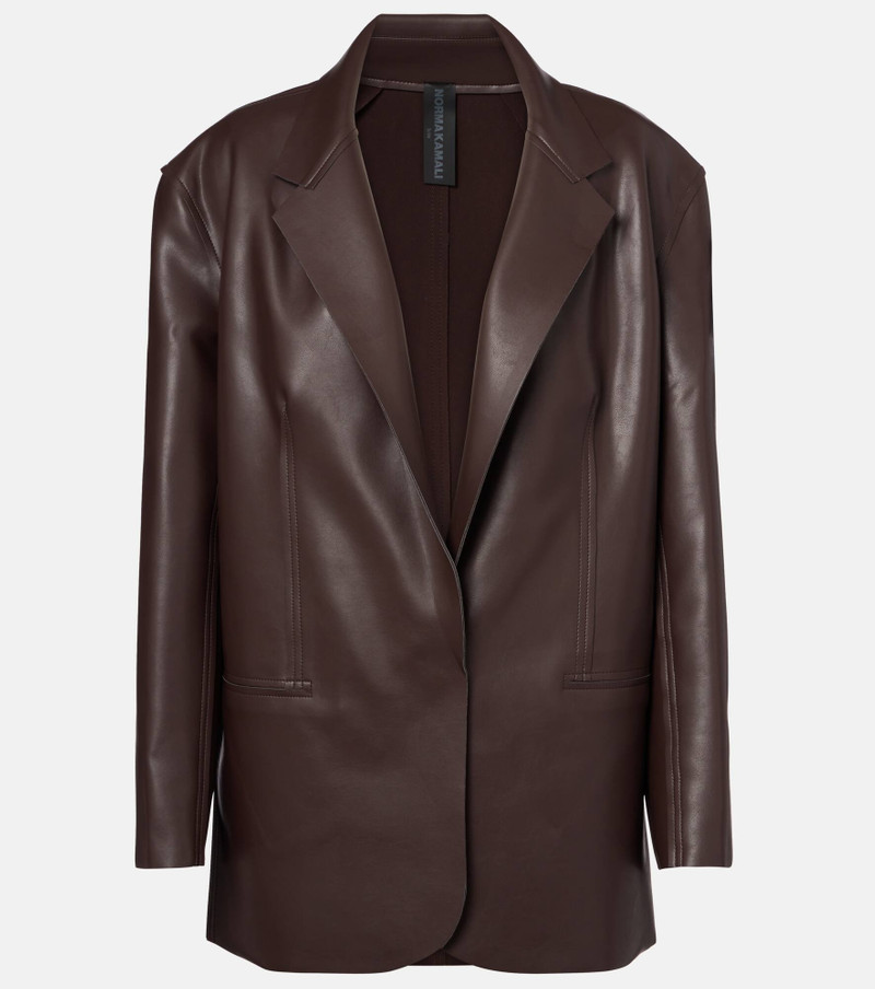 Oversized faux leather blazer 1