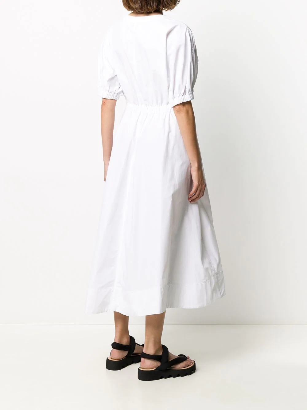 short-sleeve belted dress - 4