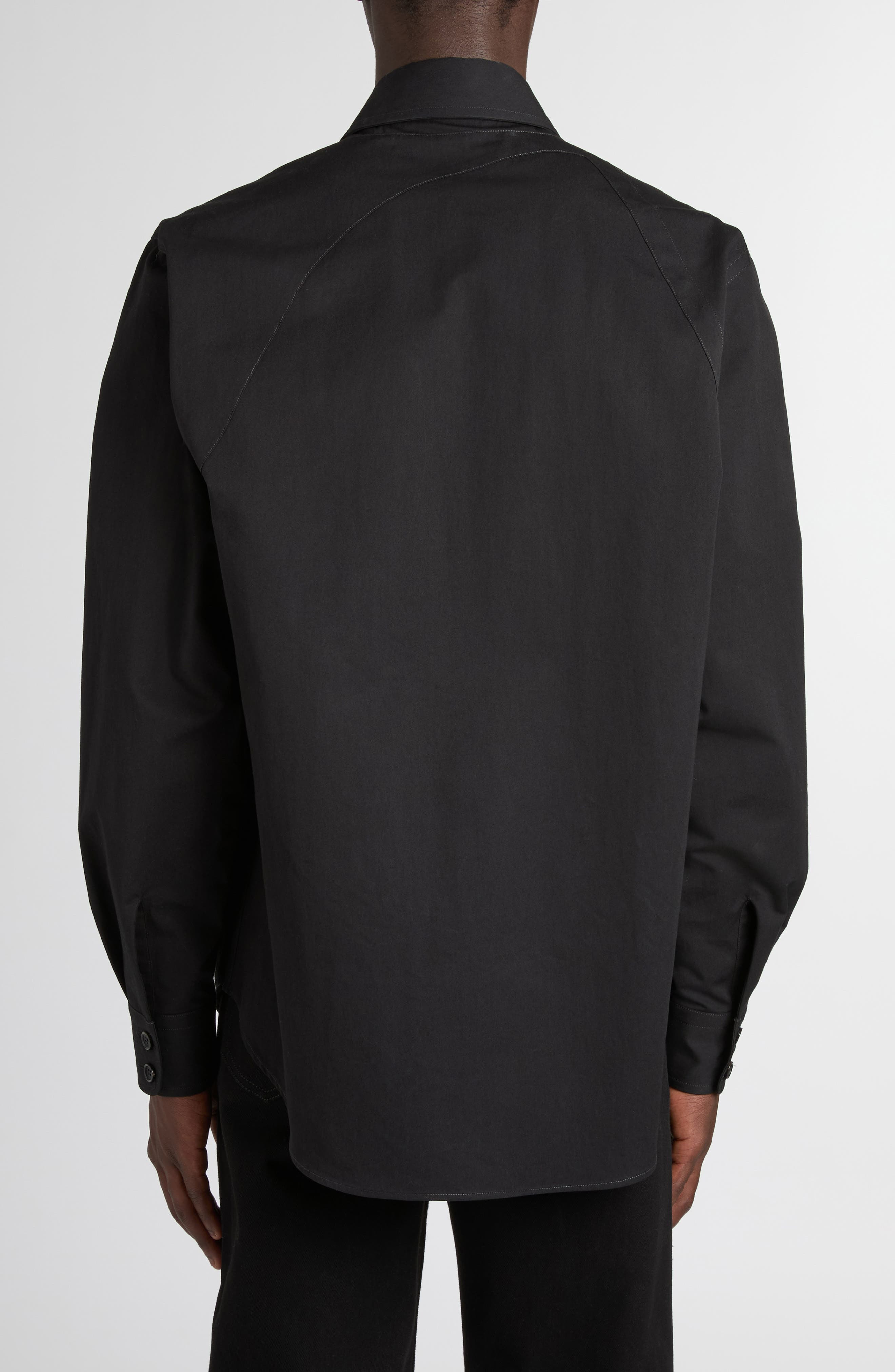 McQueen T-Bar Harness Utility Button-Up Shirt in Black at Nordstrom - 3