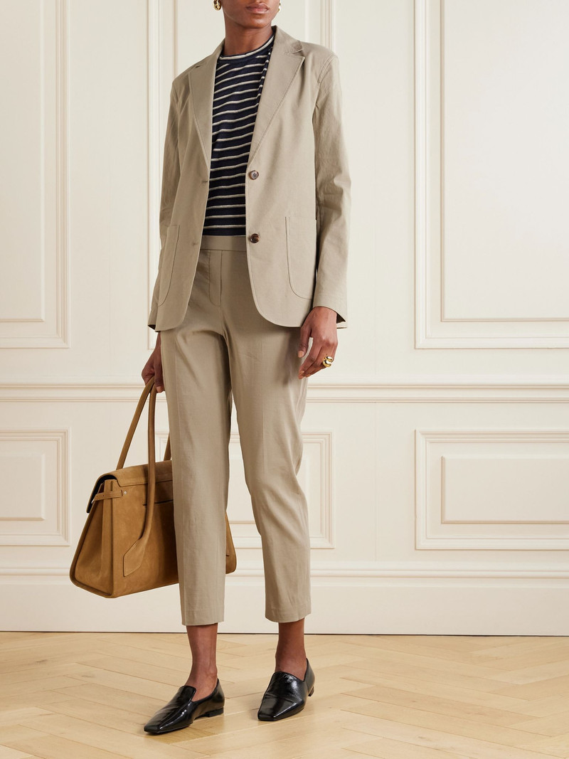 Theory Linen-blend blazer Taupe outlook